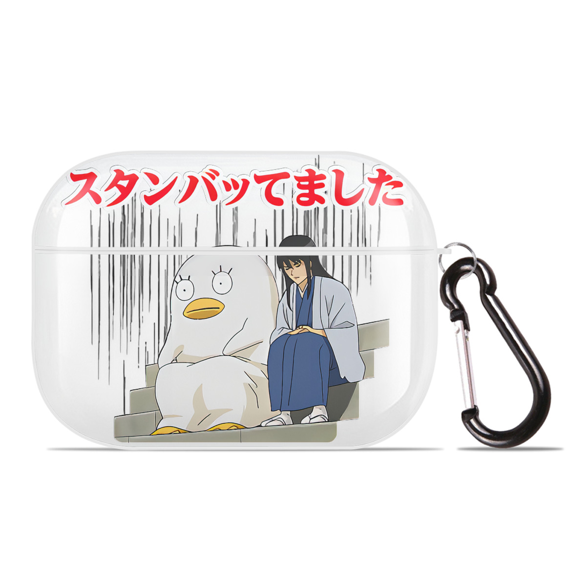 （画像用） ぎんたま 坂田銀時（さかたぎんとき） 神楽 志村新八（しむら しんぱち） GINTAMA Sakata Gintoki Kagura Shimura Shinpachi 【AirPods Pro用】ハードシェル保護ケース 耐衝撃・防指紋・カラビナ付き商品仕様