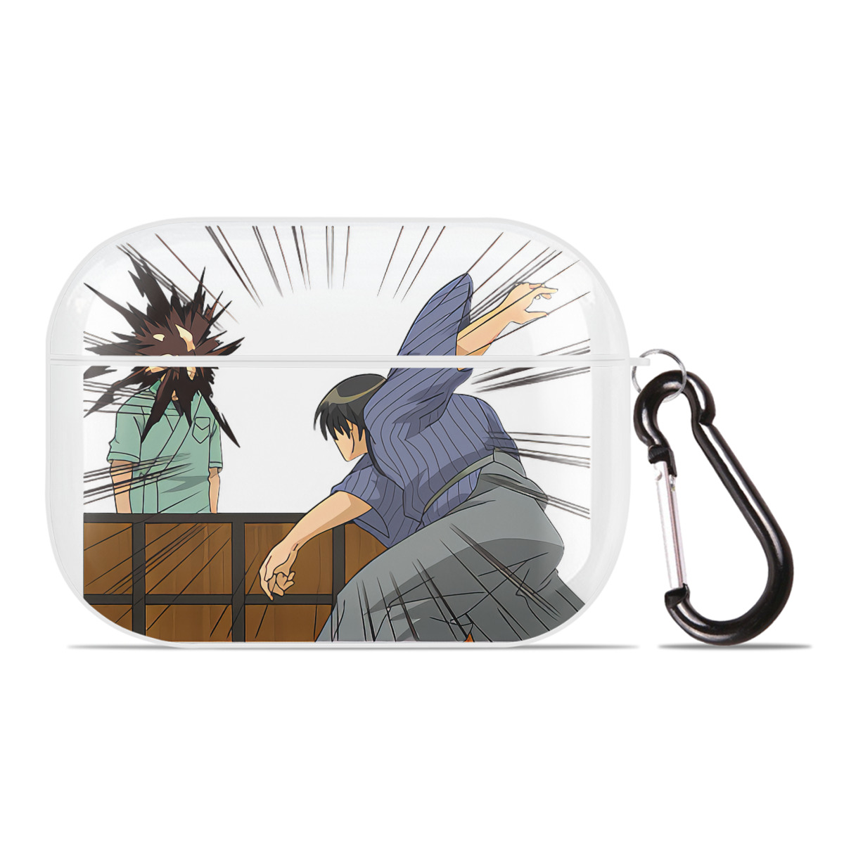 （画像用） ぎんたま 坂田銀時（さかたぎんとき） 神楽 志村新八（しむら しんぱち） GINTAMA Sakata Gintoki Kagura Shimura Shinpachi 【AirPods Pro用】ハードシェル保護ケース 耐衝撃・防指紋・カラビナ付き商品仕様