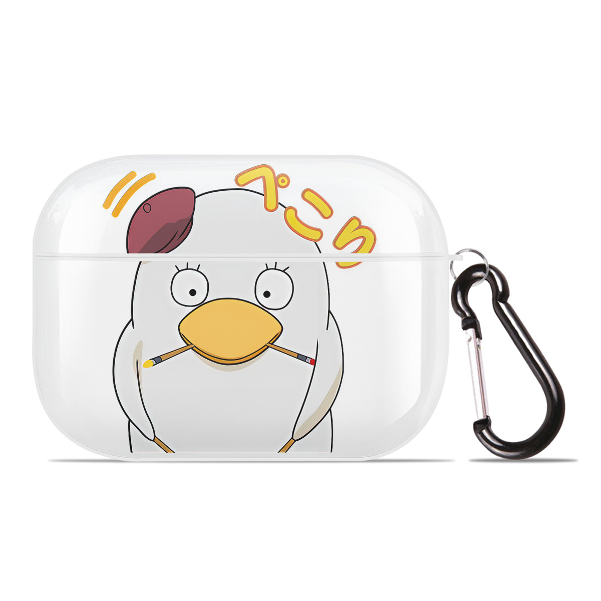 （画像用） ぎんたま 坂田銀時（さかたぎんとき） 神楽 志村新八（しむら しんぱち） GINTAMA Sakata Gintoki Kagura Shimura Shinpachi 【AirPods Pro用】ハードシェル保護ケース 耐衝撃・防指紋・カラビナ付き商品仕様