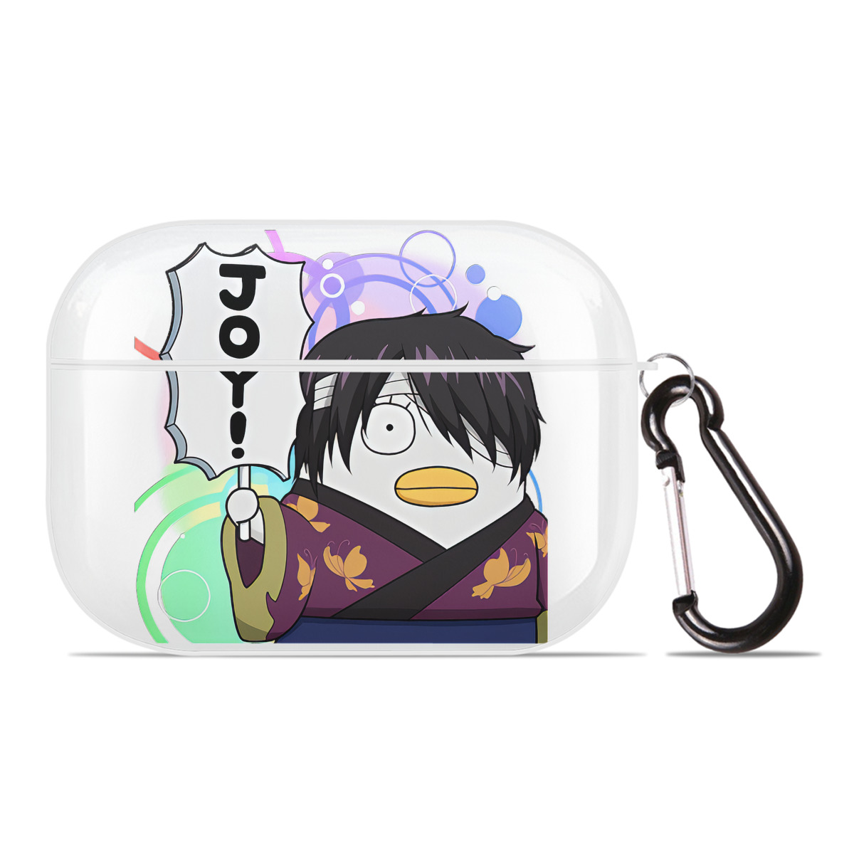 （画像用） ぎんたま 坂田銀時（さかたぎんとき） 神楽 志村新八（しむら しんぱち） GINTAMA Sakata Gintoki Kagura Shimura Shinpachi 【AirPods Pro用】ハードシェル保護ケース 耐衝撃・防指紋・カラビナ付き商品仕様