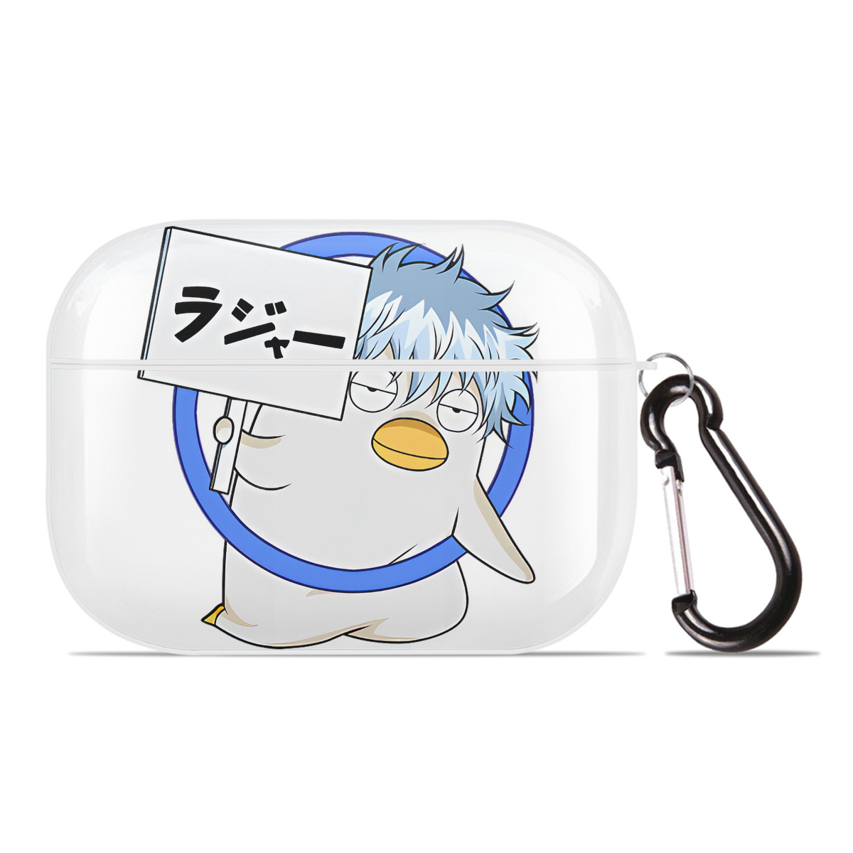 （画像用） ぎんたま 坂田銀時（さかたぎんとき） 神楽 志村新八（しむら しんぱち） GINTAMA Sakata Gintoki Kagura Shimura Shinpachi 【AirPods Pro用】ハードシェル保護ケース 耐衝撃・防指紋・カラビナ付き商品仕様