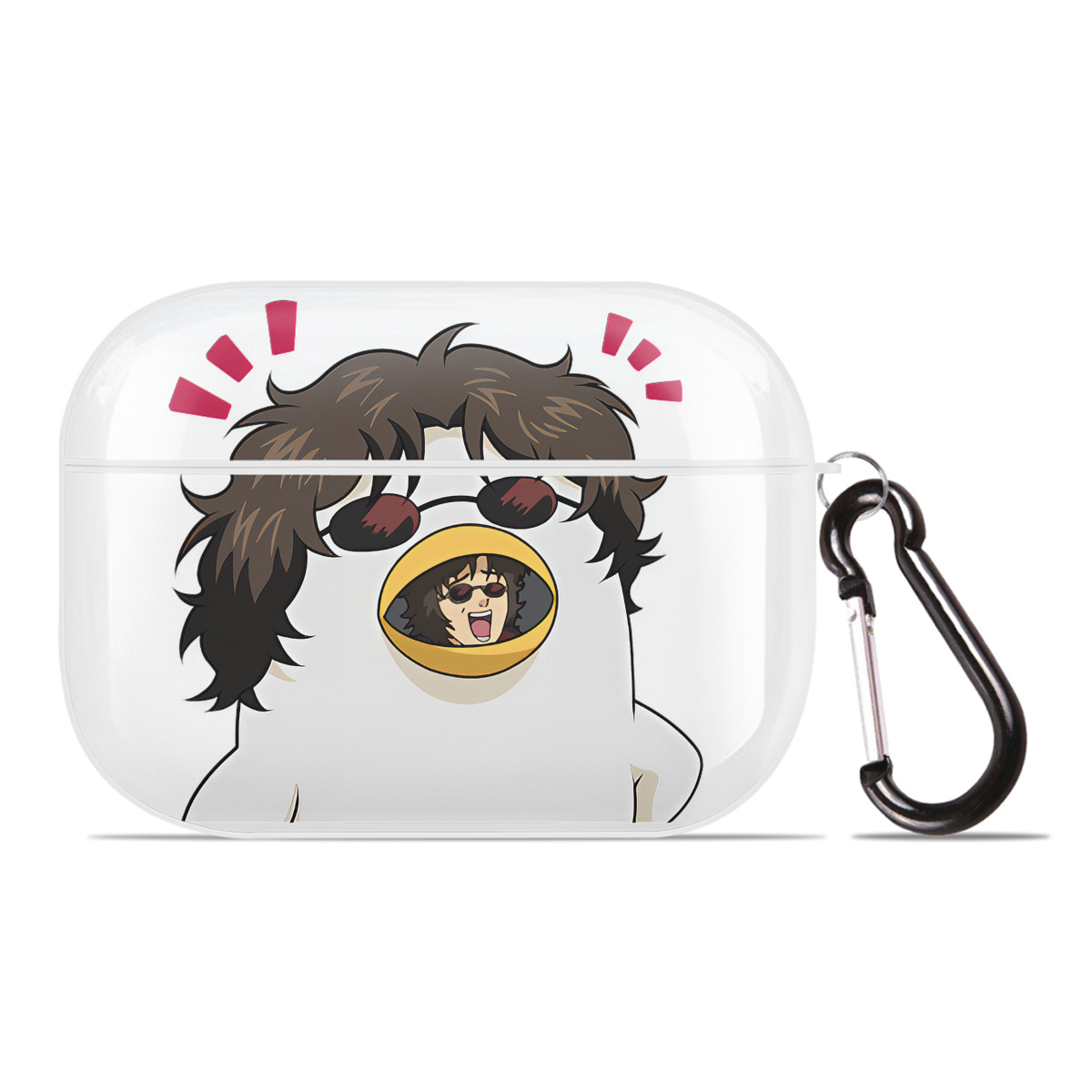 （画像用） ぎんたま 坂田銀時（さかたぎんとき） 神楽 志村新八（しむら しんぱち） GINTAMA Sakata Gintoki Kagura Shimura Shinpachi 【AirPods Pro用】ハードシェル保護ケース 耐衝撃・防指紋・カラビナ付き商品仕様