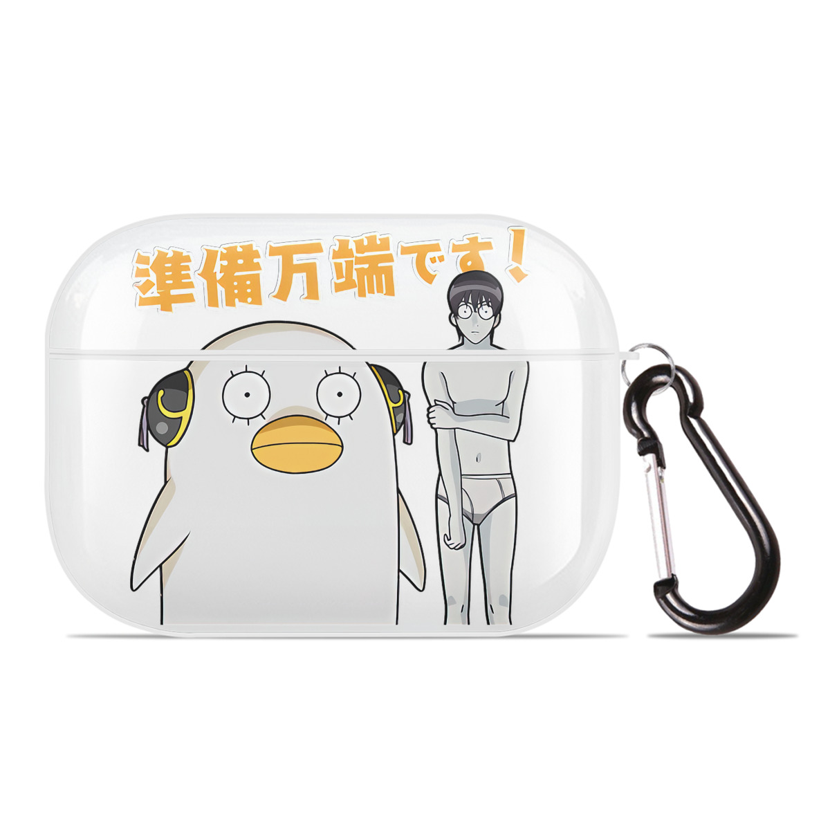 （画像用） ぎんたま 坂田銀時（さかたぎんとき） 神楽 志村新八（しむら しんぱち） GINTAMA Sakata Gintoki Kagura Shimura Shinpachi 【AirPods Pro用】ハードシェル保護ケース 耐衝撃・防指紋・カラビナ付き商品仕様