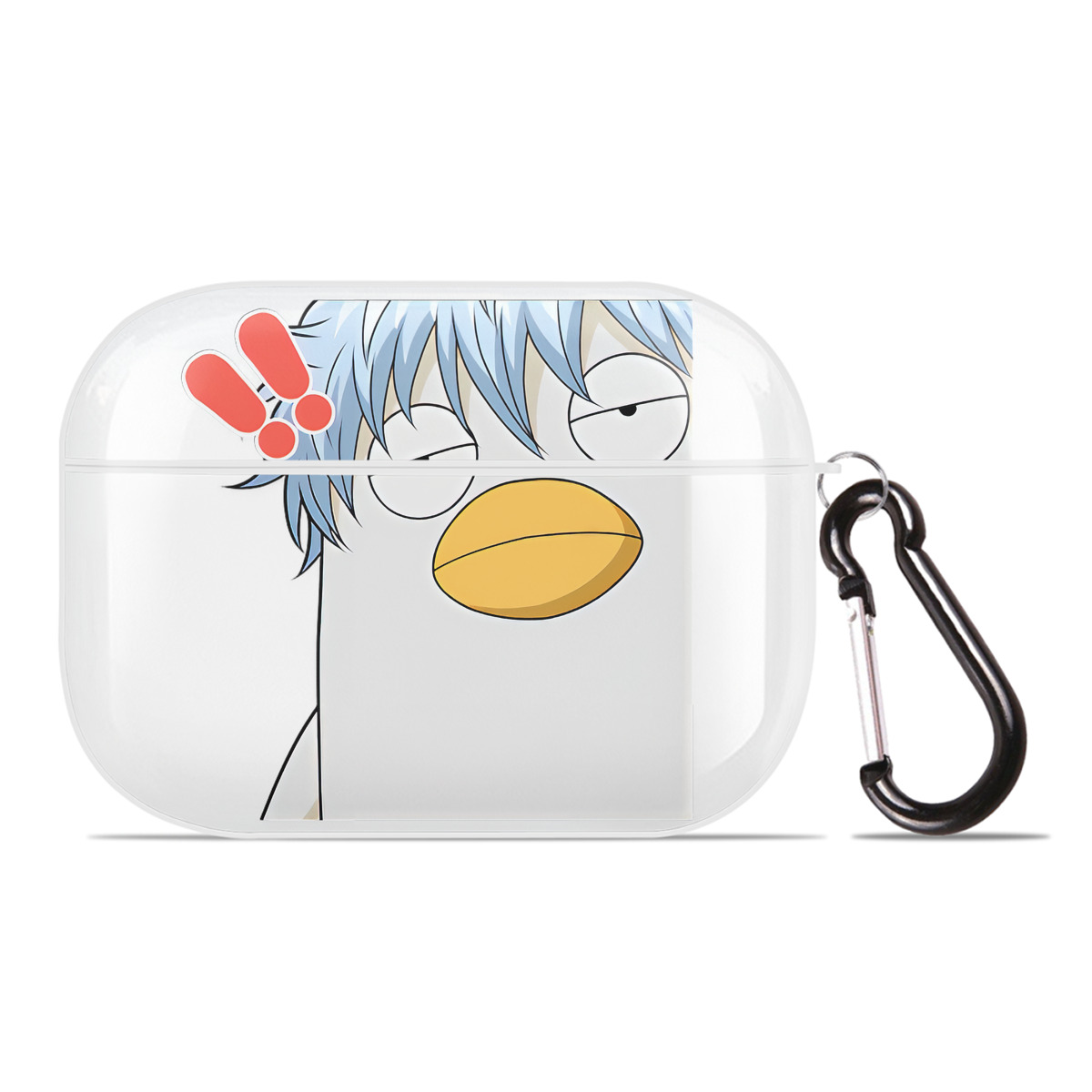 （画像用） ぎんたま 坂田銀時（さかたぎんとき） 神楽 志村新八（しむら しんぱち） GINTAMA Sakata Gintoki Kagura Shimura Shinpachi 【AirPods Pro用】ハードシェル保護ケース 耐衝撃・防指紋・カラビナ付き商品仕様