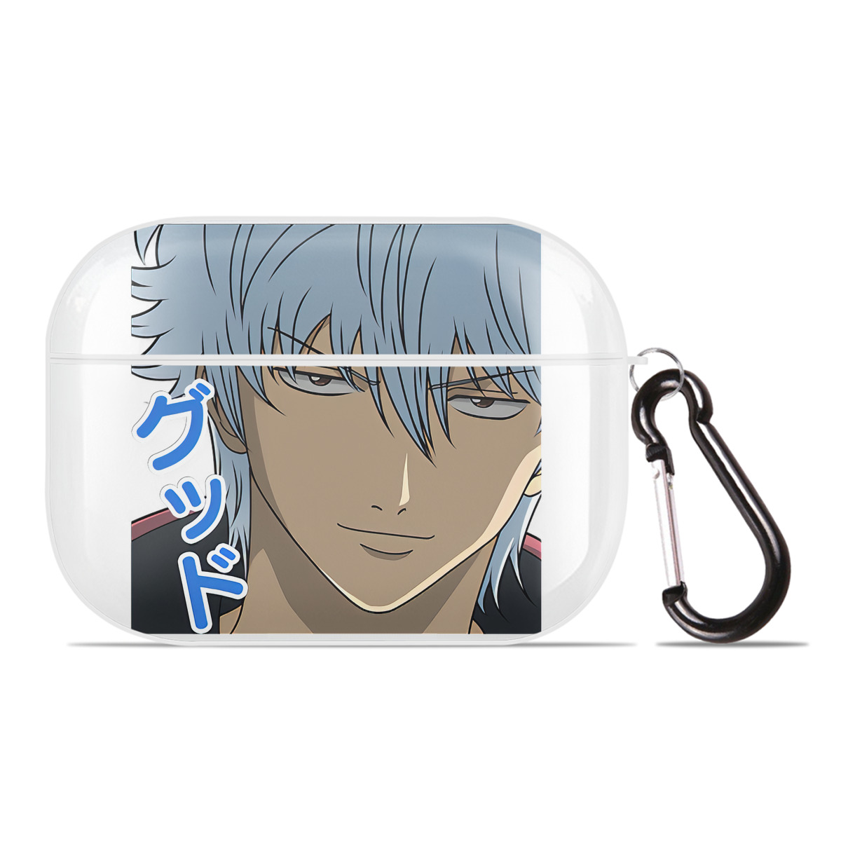 （画像用） ぎんたま 坂田銀時（さかたぎんとき） 神楽 志村新八（しむら しんぱち） GINTAMA Sakata Gintoki Kagura Shimura Shinpachi 【AirPods Pro用】ハードシェル保護ケース 耐衝撃・防指紋・カラビナ付き商品仕様