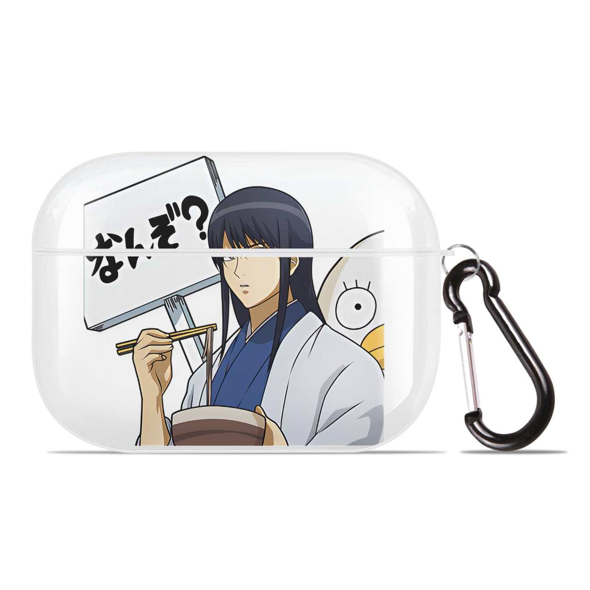 （画像用） ぎんたま 坂田銀時（さかたぎんとき） 神楽 志村新八（しむら しんぱち） GINTAMA Sakata Gintoki Kagura Shimura Shinpachi 【AirPods Pro用】ハードシェル保護ケース 耐衝撃・防指紋・カラビナ付き商品仕様