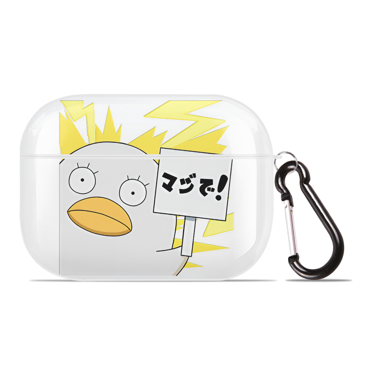 （画像用） ぎんたま 坂田銀時（さかたぎんとき） 神楽 志村新八（しむら しんぱち） GINTAMA Sakata Gintoki Kagura Shimura Shinpachi 【AirPods Pro用】ハードシェル保護ケース 耐衝撃・防指紋・カラビナ付き商品仕様