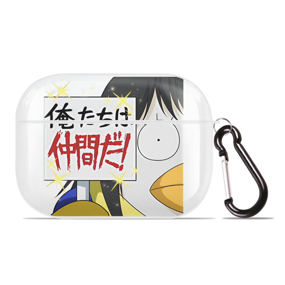 （画像用） ぎんたま 坂田銀時（さかたぎんとき） 神楽 志村新八（しむら しんぱち） GINTAMA Sakata Gintoki Kagura Shimura Shinpachi 【AirPods Pro用】ハードシェル保護ケース 耐衝撃・防指紋・カラビナ付き商品仕様
