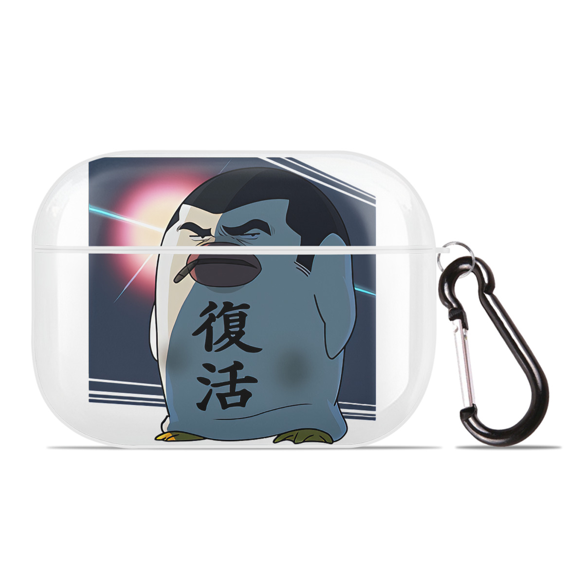 （画像用） ぎんたま 坂田銀時（さかたぎんとき） 神楽 志村新八（しむら しんぱち） GINTAMA Sakata Gintoki Kagura Shimura Shinpachi 【AirPods Pro用】ハードシェル保護ケース 耐衝撃・防指紋・カラビナ付き商品仕様