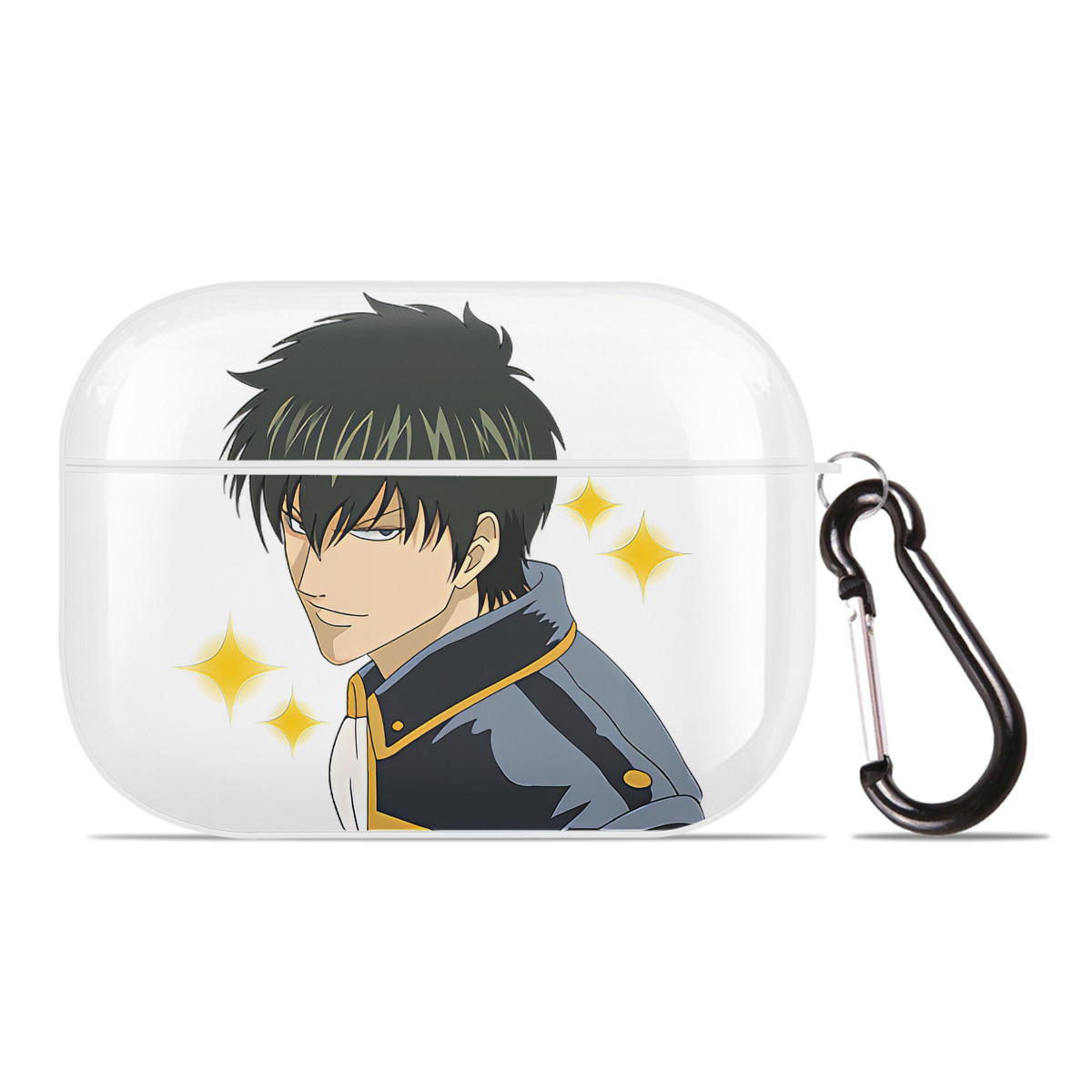 （画像用） ぎんたま 坂田銀時（さかたぎんとき） 神楽 志村新八（しむら しんぱち） GINTAMA Sakata Gintoki Kagura Shimura Shinpachi 【AirPods Pro用】ハードシェル保護ケース 耐衝撃・防指紋・カラビナ付き商品仕様
