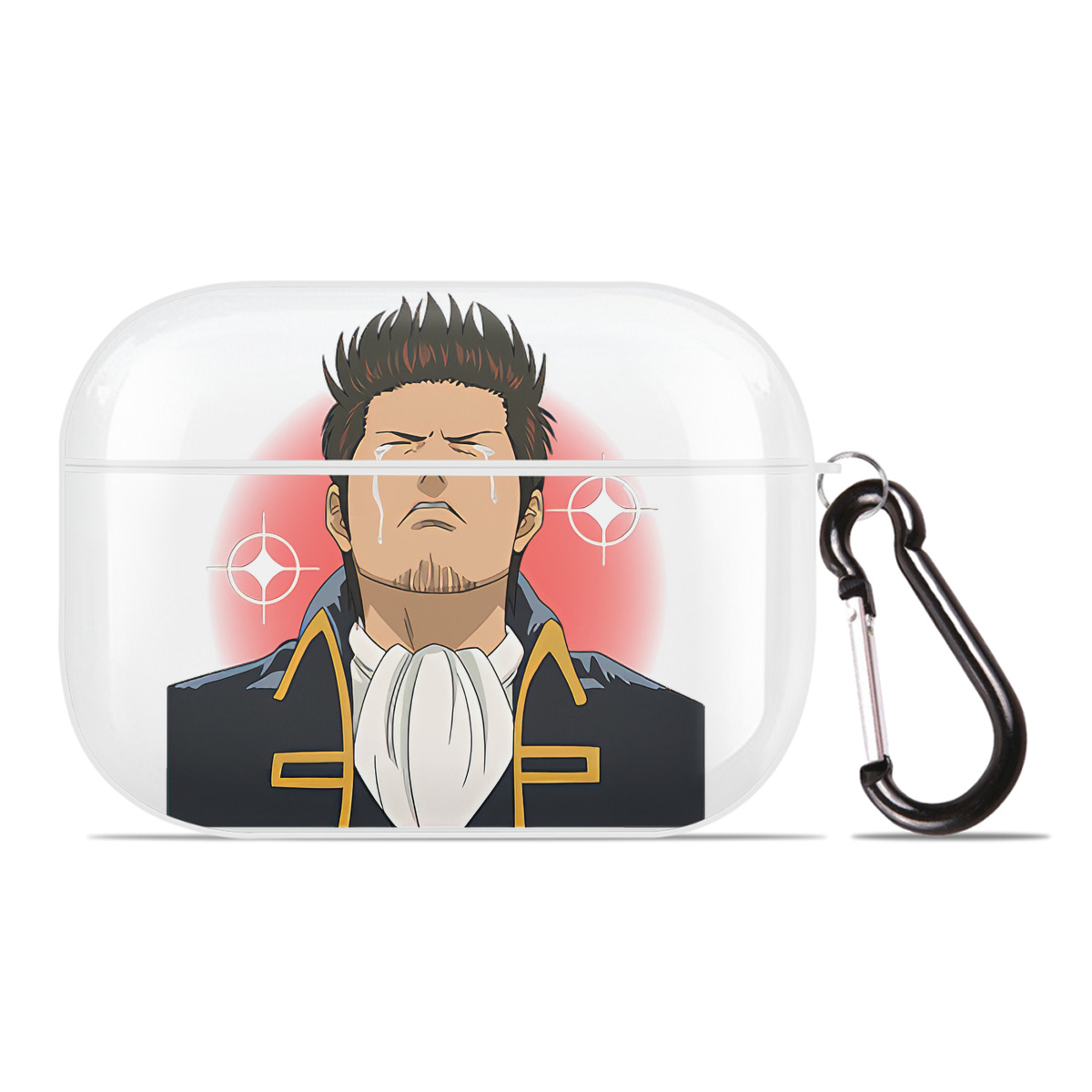 （画像用） ぎんたま 坂田銀時（さかたぎんとき） 神楽 志村新八（しむら しんぱち） GINTAMA Sakata Gintoki Kagura Shimura Shinpachi 【AirPods Pro用】ハードシェル保護ケース 耐衝撃・防指紋・カラビナ付き商品仕様