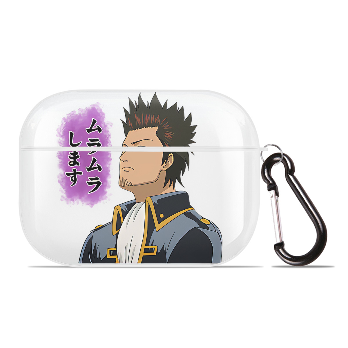 （画像用） ぎんたま 坂田銀時（さかたぎんとき） 神楽 志村新八（しむら しんぱち） GINTAMA Sakata Gintoki Kagura Shimura Shinpachi 【AirPods Pro用】ハードシェル保護ケース 耐衝撃・防指紋・カラビナ付き商品仕様