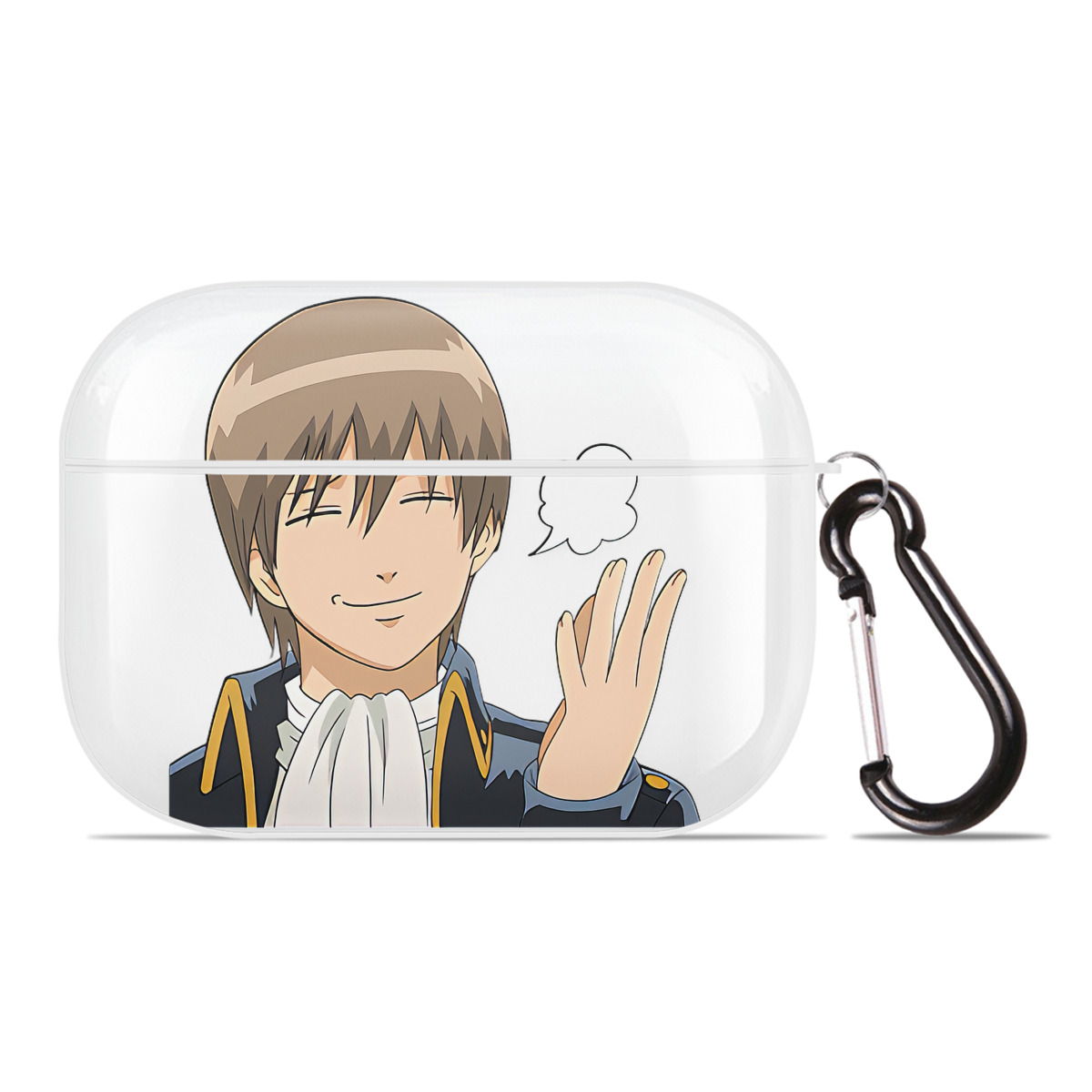 （画像用） ぎんたま 坂田銀時（さかたぎんとき） 神楽 志村新八（しむら しんぱち） GINTAMA Sakata Gintoki Kagura Shimura Shinpachi 【AirPods Pro用】ハードシェル保護ケース 耐衝撃・防指紋・カラビナ付き商品仕様