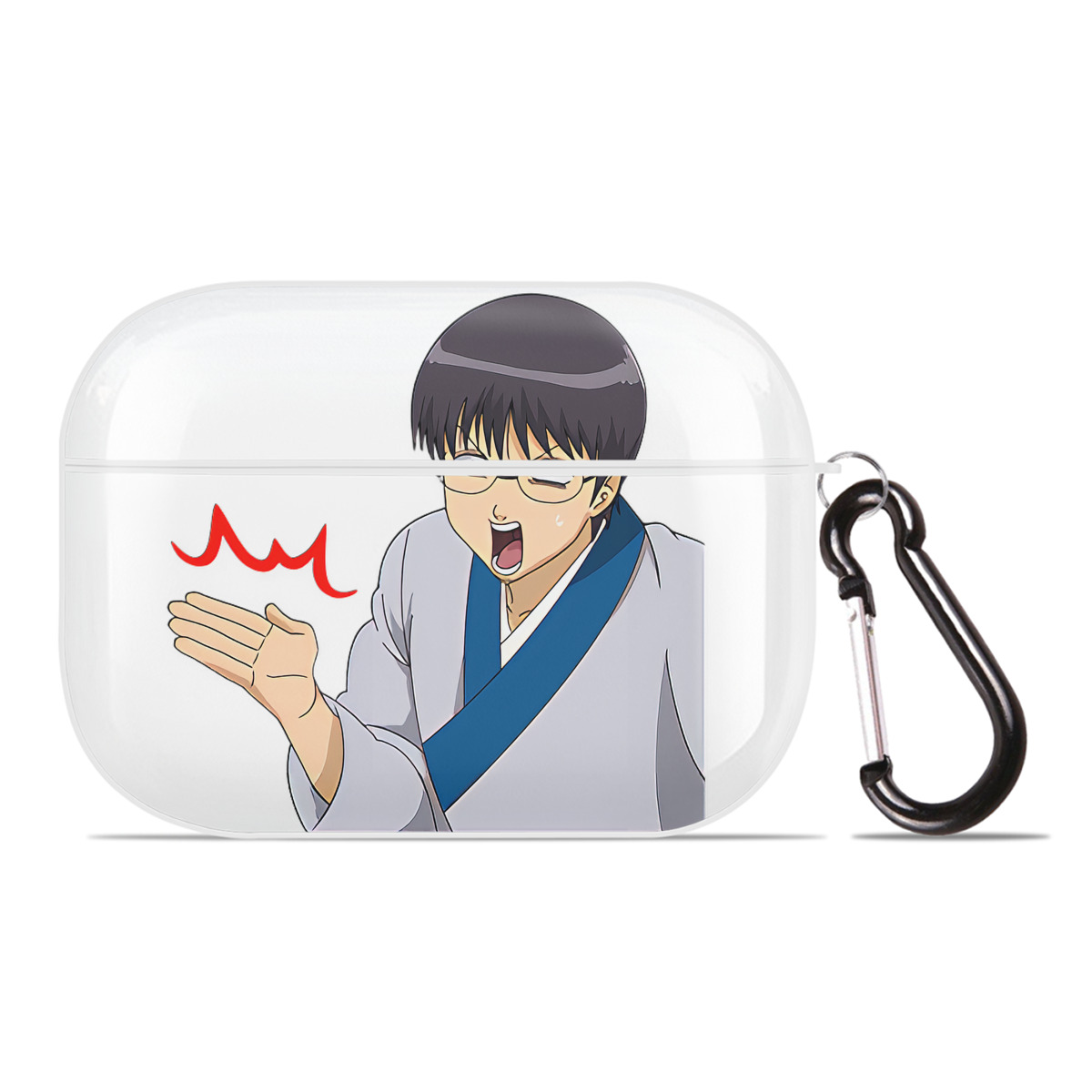 （画像用） ぎんたま 坂田銀時（さかたぎんとき） 神楽 志村新八（しむら しんぱち） GINTAMA Sakata Gintoki Kagura Shimura Shinpachi 【AirPods Pro用】ハードシェル保護ケース 耐衝撃・防指紋・カラビナ付き商品仕様