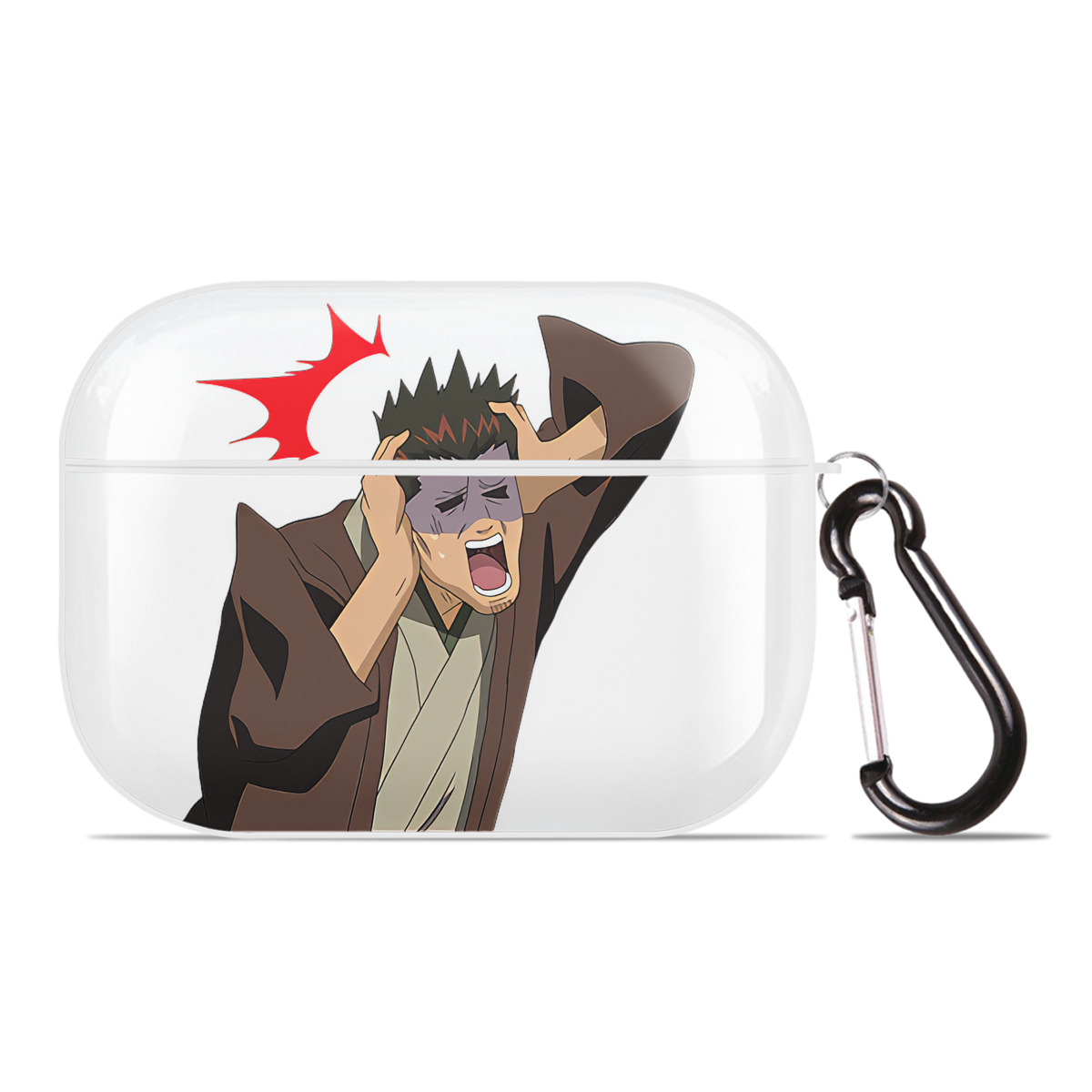 （画像用） ぎんたま 坂田銀時（さかたぎんとき） 神楽 志村新八（しむら しんぱち） GINTAMA Sakata Gintoki Kagura Shimura Shinpachi 【AirPods Pro用】ハードシェル保護ケース 耐衝撃・防指紋・カラビナ付き商品仕様