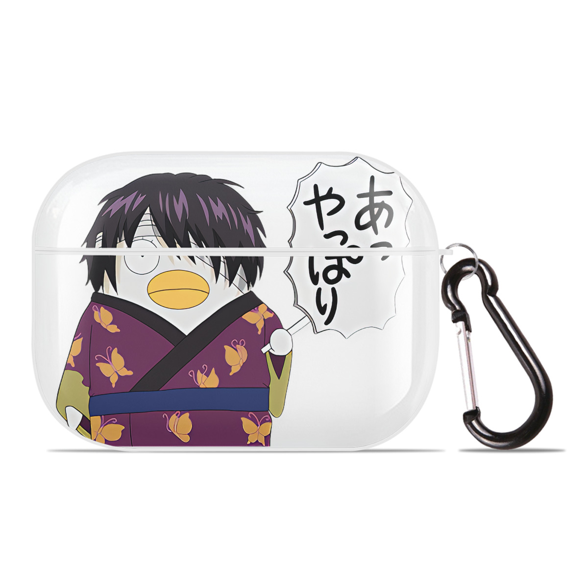 （画像用） ぎんたま 坂田銀時（さかたぎんとき） 神楽 志村新八（しむら しんぱち） GINTAMA Sakata Gintoki Kagura Shimura Shinpachi 【AirPods Pro用】ハードシェル保護ケース 耐衝撃・防指紋・カラビナ付き商品仕様