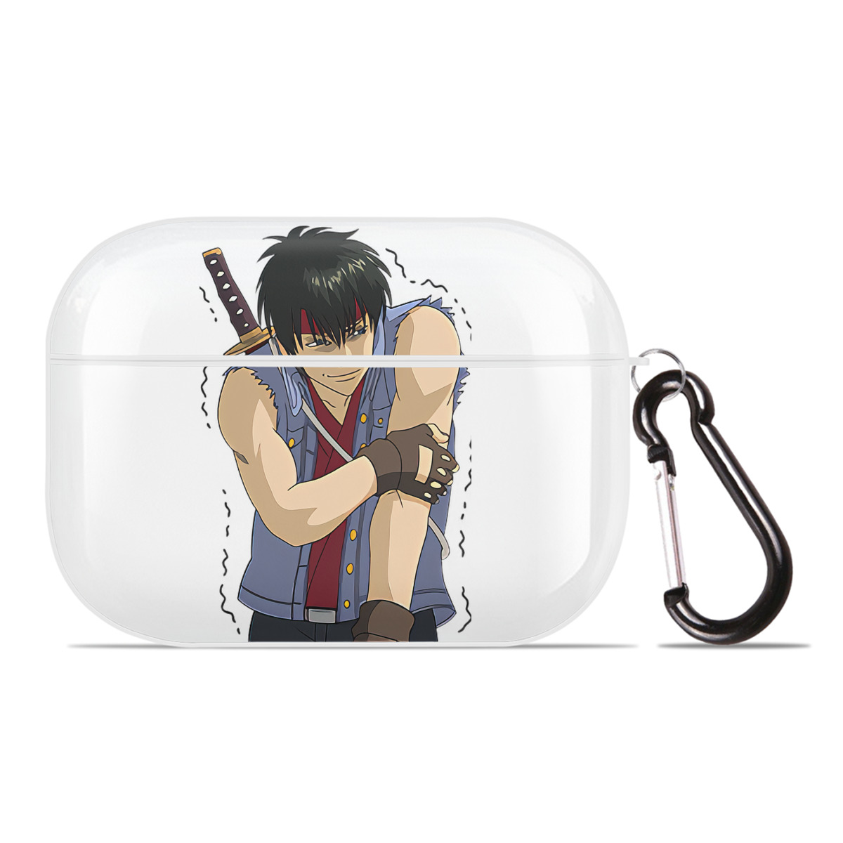 （画像用） ぎんたま 坂田銀時（さかたぎんとき） 神楽 志村新八（しむら しんぱち） GINTAMA Sakata Gintoki Kagura Shimura Shinpachi 【AirPods Pro用】ハードシェル保護ケース 耐衝撃・防指紋・カラビナ付き商品仕様