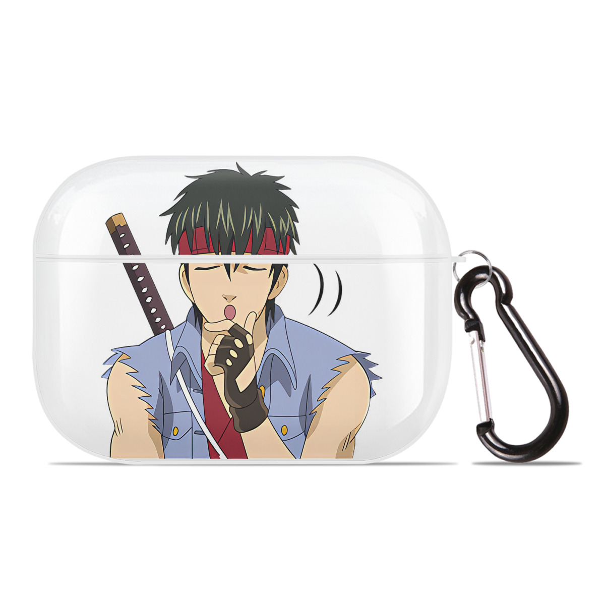 （画像用） ぎんたま 坂田銀時（さかたぎんとき） 神楽 志村新八（しむら しんぱち） GINTAMA Sakata Gintoki Kagura Shimura Shinpachi 【AirPods Pro用】ハードシェル保護ケース 耐衝撃・防指紋・カラビナ付き商品仕様