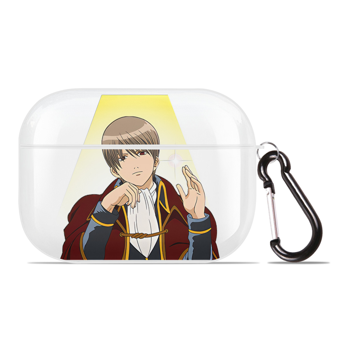 （画像用） ぎんたま 坂田銀時（さかたぎんとき） 神楽 志村新八（しむら しんぱち） GINTAMA Sakata Gintoki Kagura Shimura Shinpachi 【AirPods Pro用】ハードシェル保護ケース 耐衝撃・防指紋・カラビナ付き商品仕様