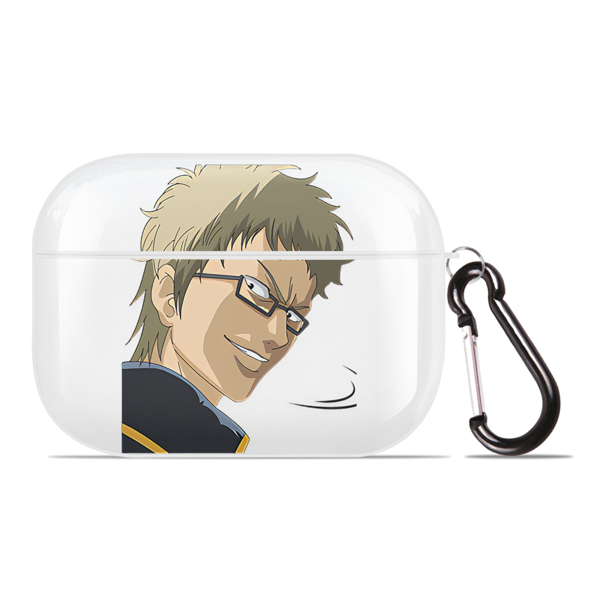 （画像用） ぎんたま 坂田銀時（さかたぎんとき） 神楽 志村新八（しむら しんぱち） GINTAMA Sakata Gintoki Kagura Shimura Shinpachi 【AirPods Pro用】ハードシェル保護ケース 耐衝撃・防指紋・カラビナ付き商品仕様