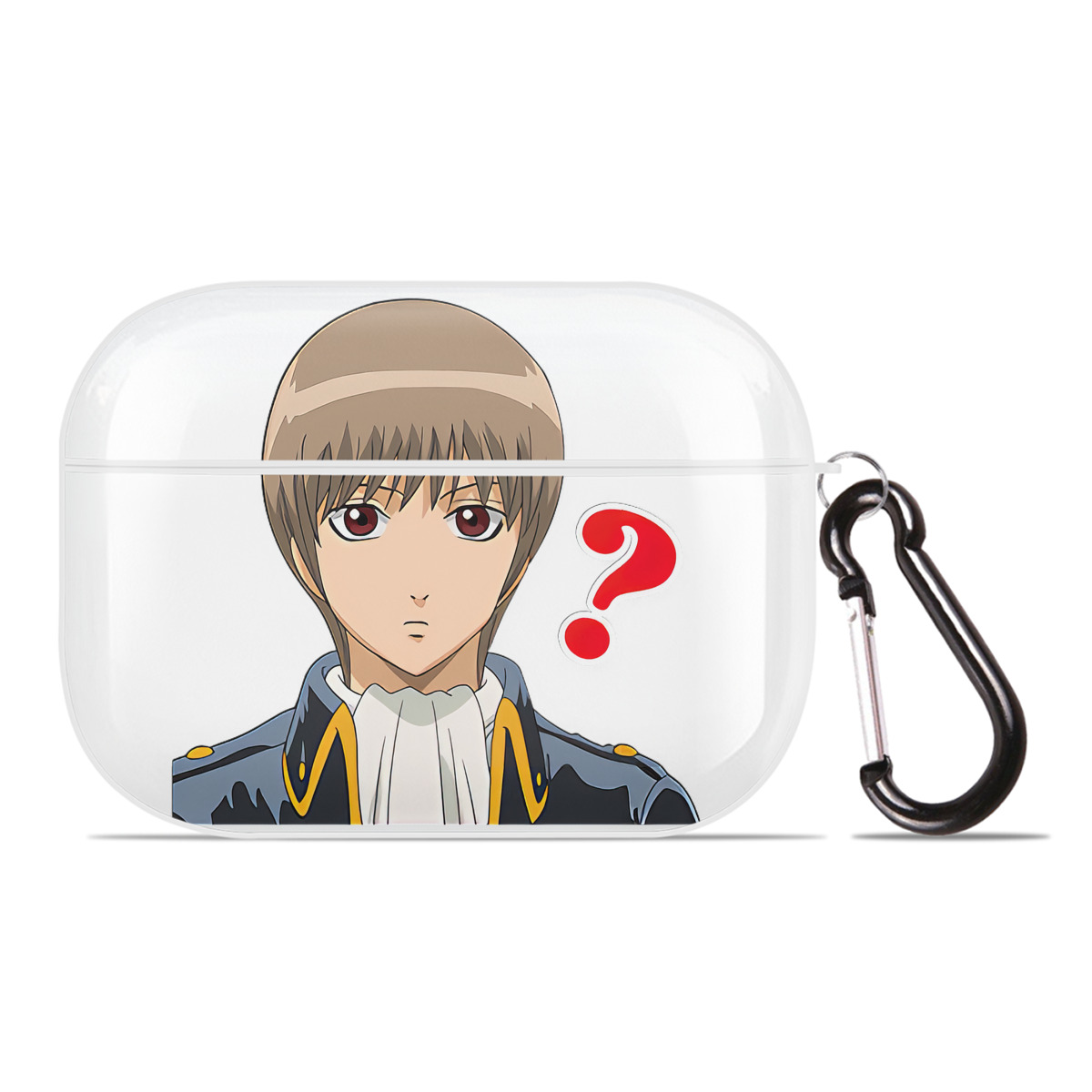 （画像用） ぎんたま 坂田銀時（さかたぎんとき） 神楽 志村新八（しむら しんぱち） GINTAMA Sakata Gintoki Kagura Shimura Shinpachi 【AirPods Pro用】ハードシェル保護ケース 耐衝撃・防指紋・カラビナ付き商品仕様