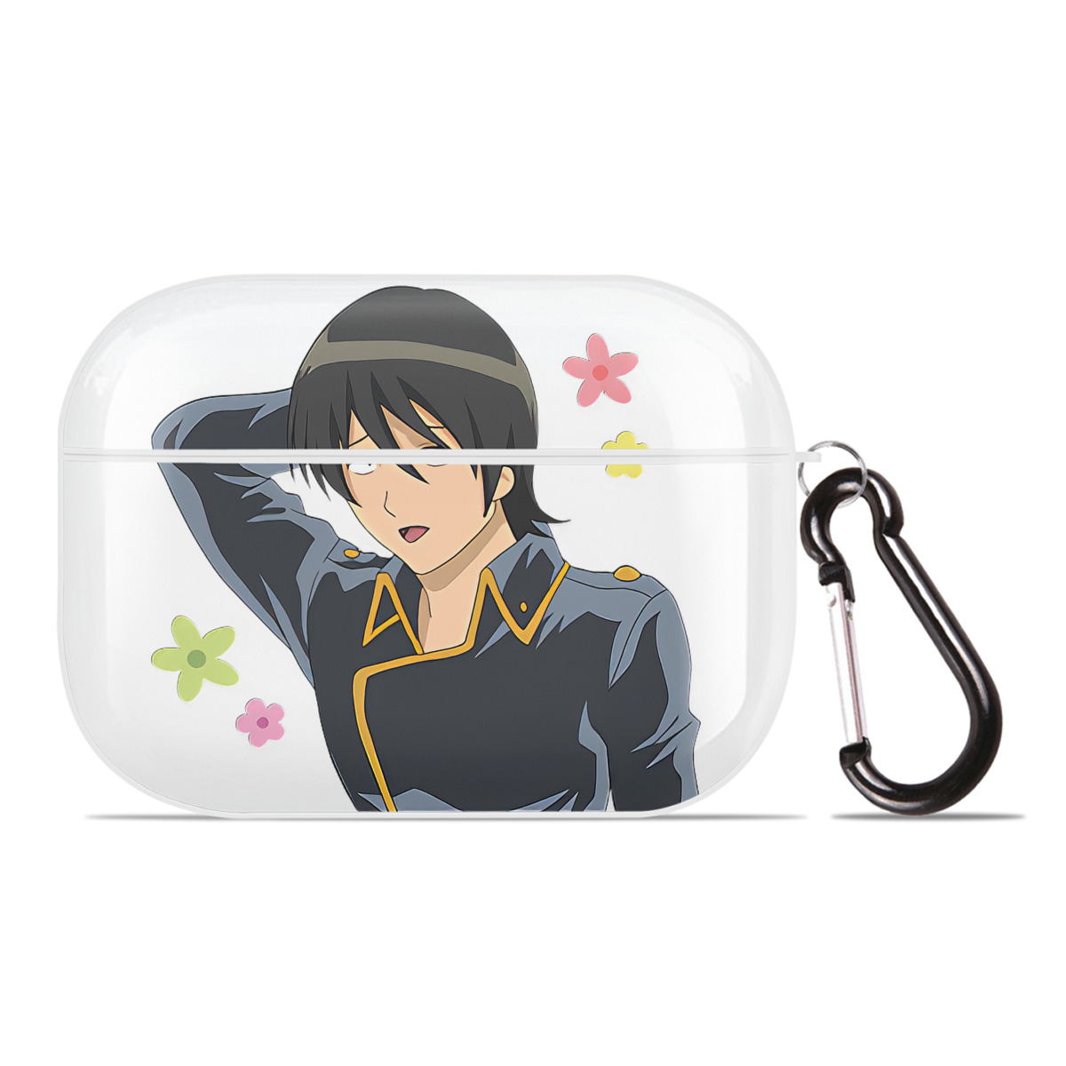 （画像用） ぎんたま 坂田銀時（さかたぎんとき） 神楽 志村新八（しむら しんぱち） GINTAMA Sakata Gintoki Kagura Shimura Shinpachi 【AirPods Pro用】ハードシェル保護ケース 耐衝撃・防指紋・カラビナ付き商品仕様