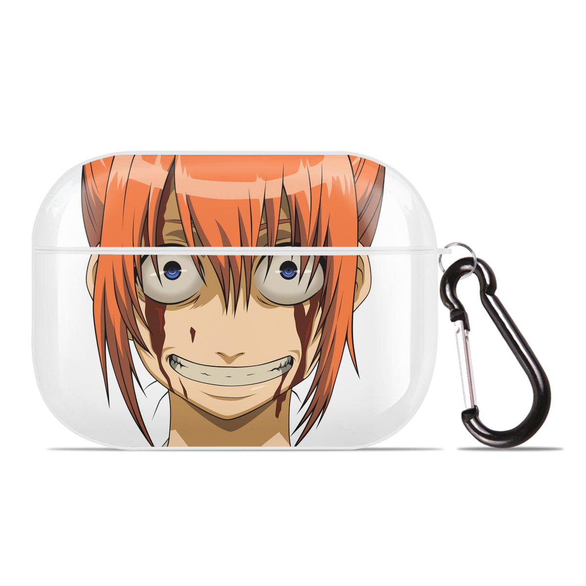 （画像用） ぎんたま 坂田銀時（さかたぎんとき） 神楽 志村新八（しむら しんぱち） GINTAMA Sakata Gintoki Kagura Shimura Shinpachi 【AirPods Pro用】ハードシェル保護ケース 耐衝撃・防指紋・カラビナ付き商品仕様