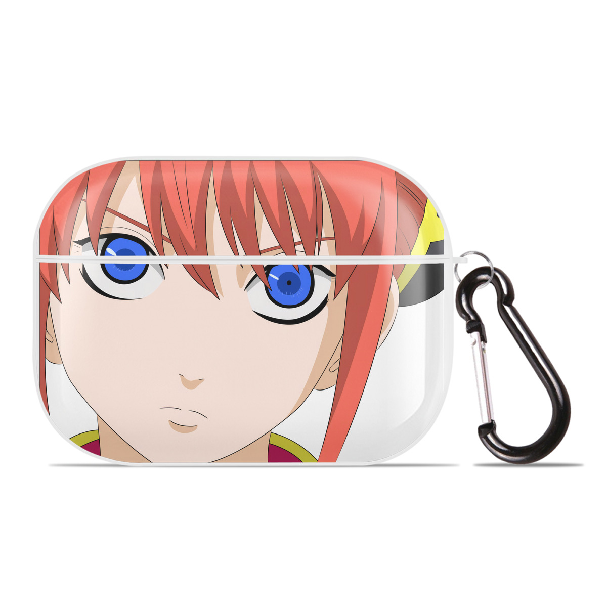 （画像用） ぎんたま 坂田銀時（さかたぎんとき） 神楽 志村新八（しむら しんぱち） GINTAMA Sakata Gintoki Kagura Shimura Shinpachi 【AirPods Pro用】ハードシェル保護ケース 耐衝撃・防指紋・カラビナ付き商品仕様