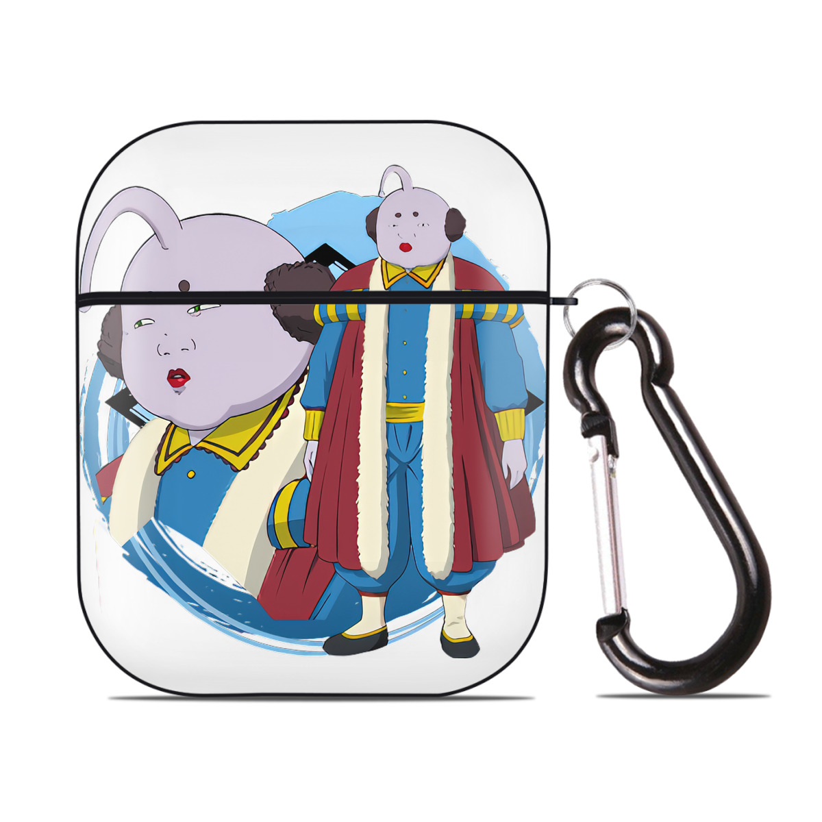 （画像用） ぎんたま 坂田銀時（さかたぎんとき） 神楽 志村新八（しむら しんぱち） GINTAMA Sakata Gintoki Kagura Shimura Shinpachi AirPods 第2世代保護ケース ハードシェル ブラック 耐衝撃・防指紋・カラビナ付き