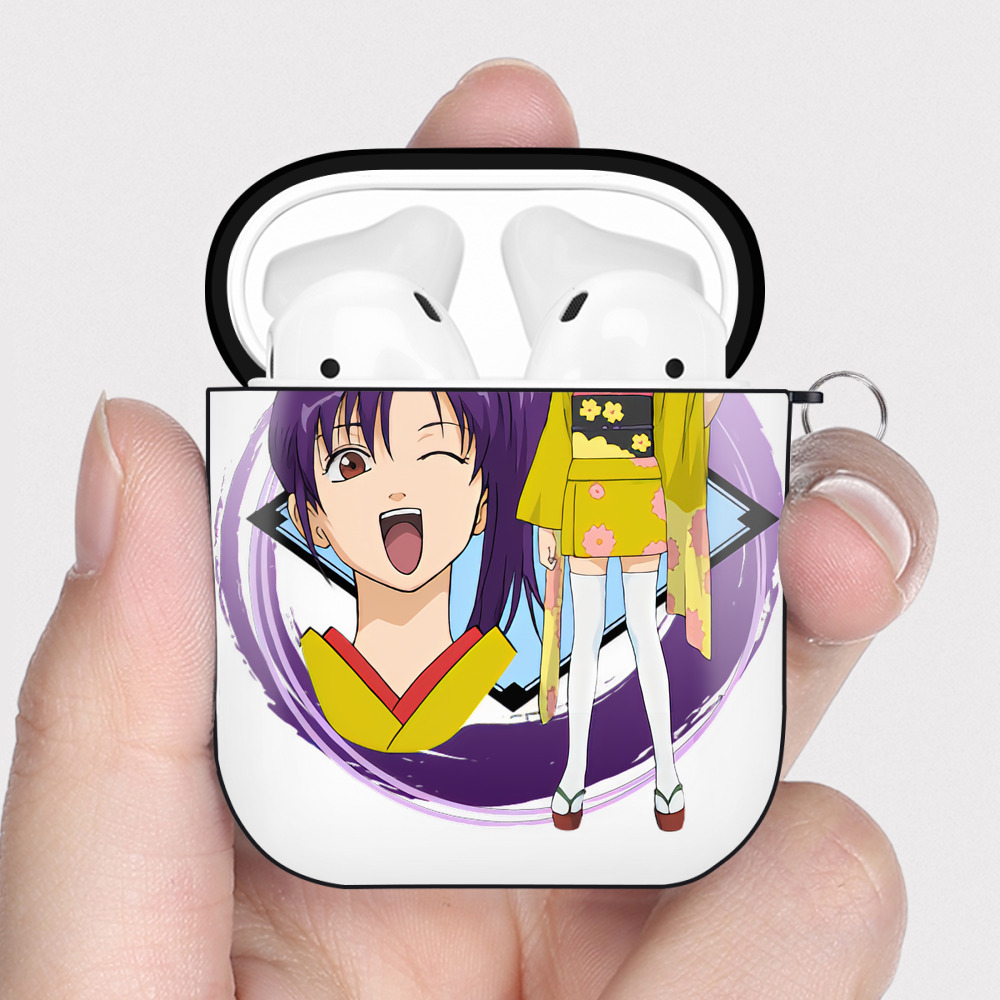 （画像用） ぎんたま 坂田銀時（さかたぎんとき） 神楽 志村新八（しむら しんぱち） GINTAMA Sakata Gintoki Kagura Shimura Shinpachi AirPods 第2世代保護ケース ハードシェル ブラック 耐衝撃・防指紋・カラビナ付き