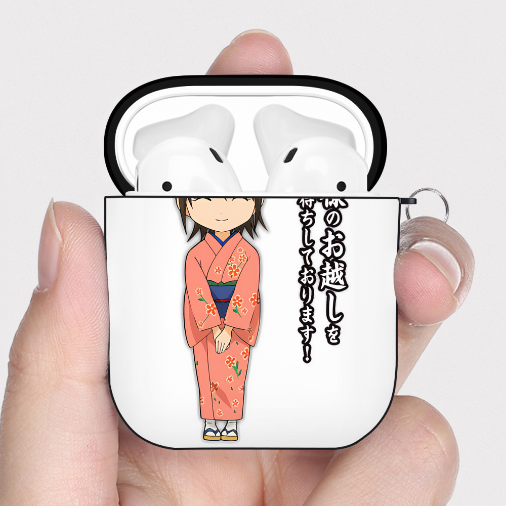 （画像用） ぎんたま 坂田銀時（さかたぎんとき） 神楽 志村新八（しむら しんぱち） GINTAMA Sakata Gintoki Kagura Shimura Shinpachi AirPods 第2世代保護ケース ハードシェル ブラック 耐衝撃・防指紋・カラビナ付き