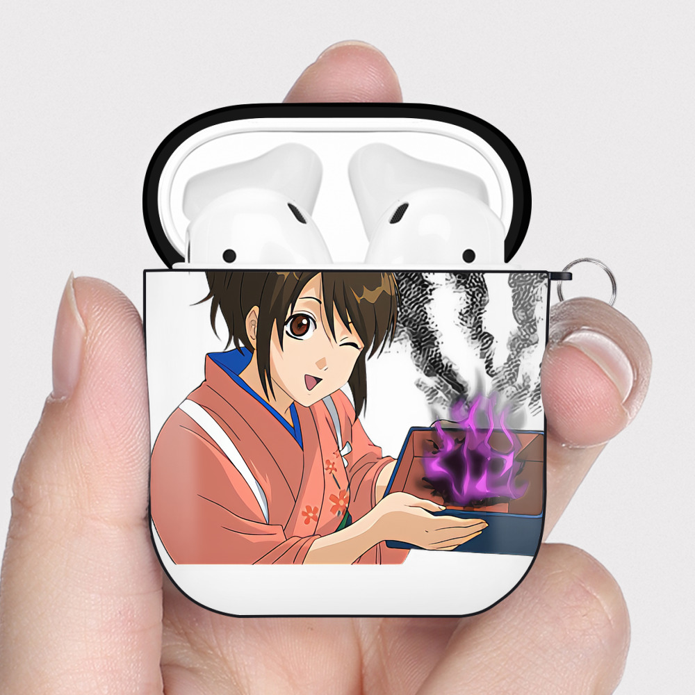 （画像用） ぎんたま 坂田銀時（さかたぎんとき） 神楽 志村新八（しむら しんぱち） GINTAMA Sakata Gintoki Kagura Shimura Shinpachi AirPods 第2世代保護ケース ハードシェル ブラック 耐衝撃・防指紋・カラビナ付き