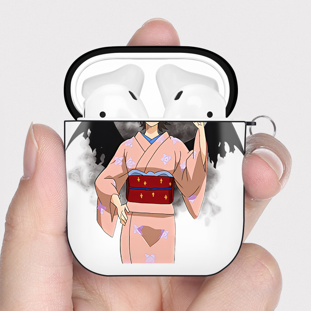 （画像用） ぎんたま 坂田銀時（さかたぎんとき） 神楽 志村新八（しむら しんぱち） GINTAMA Sakata Gintoki Kagura Shimura Shinpachi AirPods 第2世代保護ケース ハードシェル ブラック 耐衝撃・防指紋・カラビナ付き
