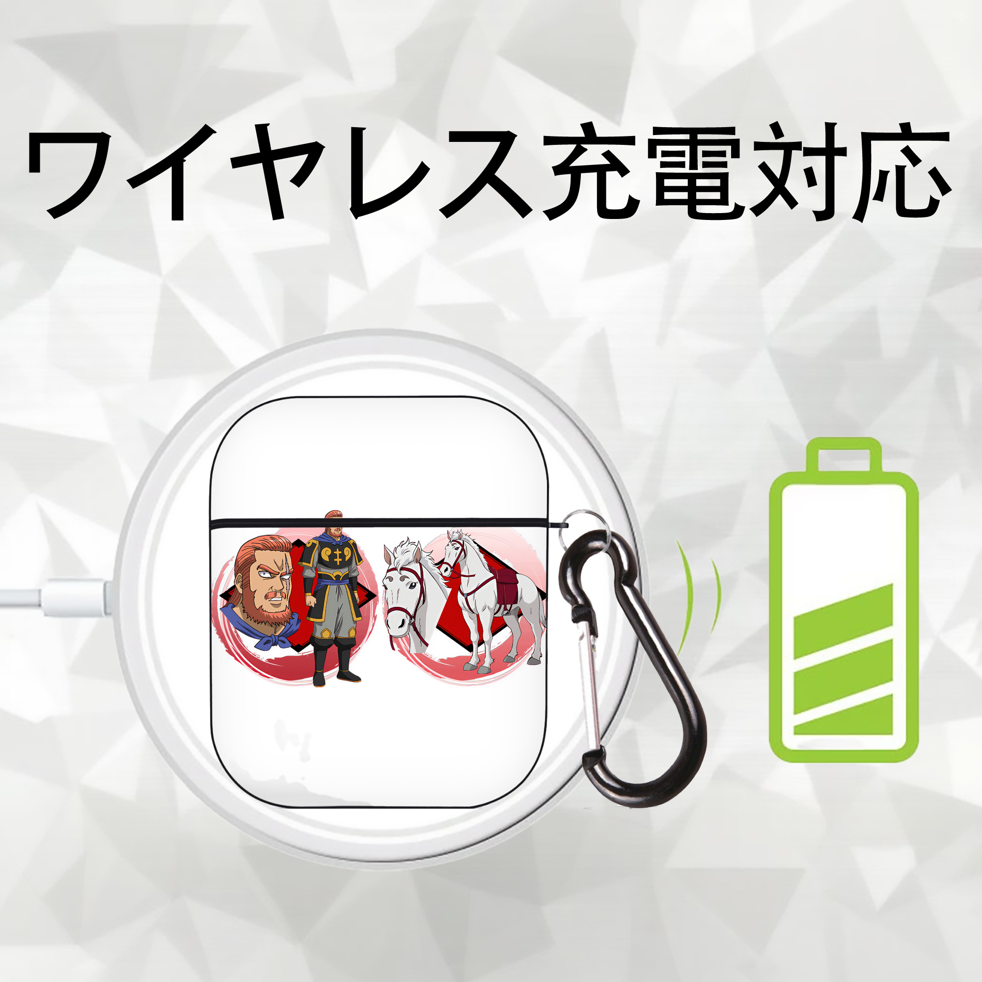 ぎんたま 坂田銀時（さかたぎんとき） 神楽 志村新八（しむら しんぱち） GINTAMA Sakata Gintoki Kagura Shimura Shinpachi AirPods 第2世代保護ケース ハードシェル ブラック 耐衝撃・防指紋・カラビナ付き