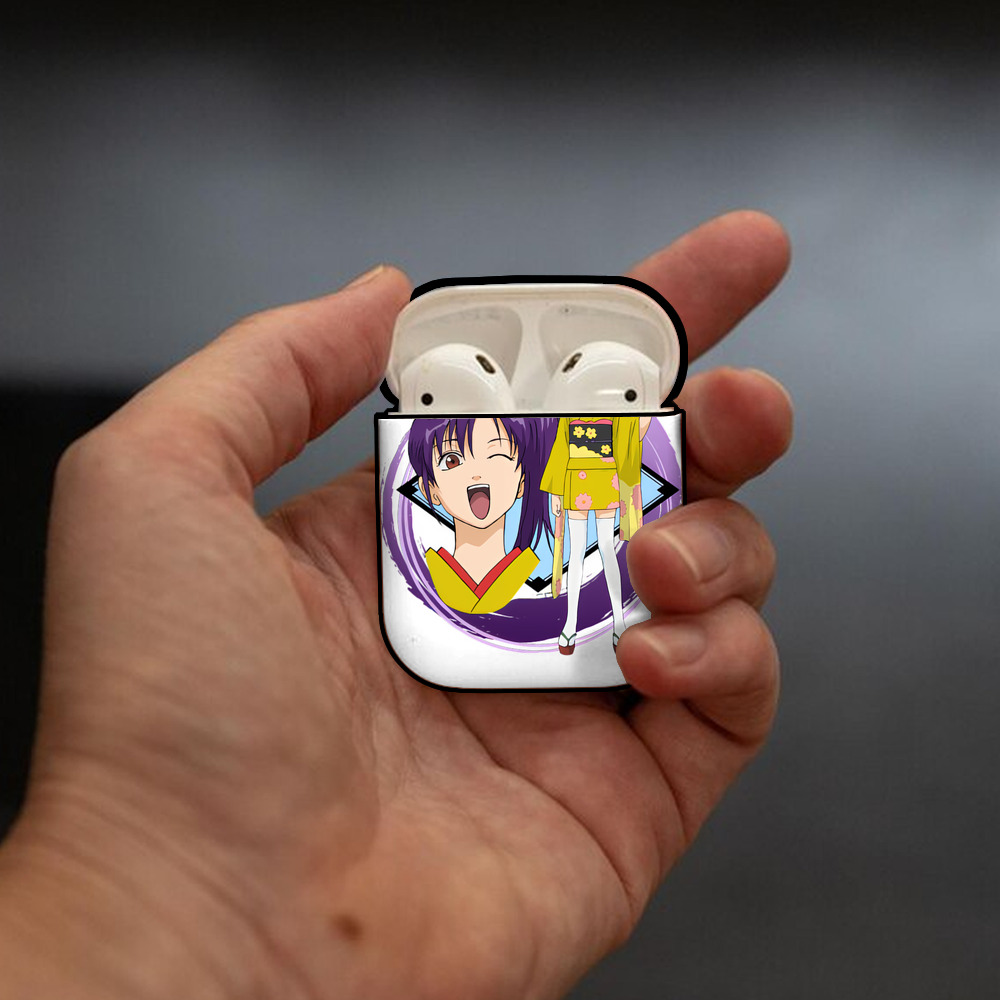 ぎんたま 坂田銀時（さかたぎんとき） 神楽 志村新八（しむら しんぱち） GINTAMA Sakata Gintoki Kagura Shimura Shinpachi AirPods 第2世代保護ケース ハードシェル ブラック 耐衝撃・防指紋・カラビナ付き