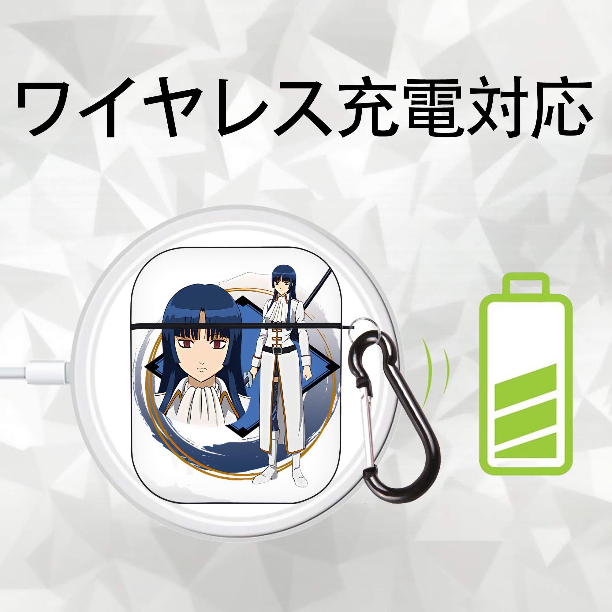 ぎんたま 坂田銀時（さかたぎんとき） 神楽 志村新八（しむら しんぱち） GINTAMA Sakata Gintoki Kagura Shimura Shinpachi AirPods 第2世代保護ケース ハードシェル ブラック 耐衝撃・防指紋・カラビナ付き