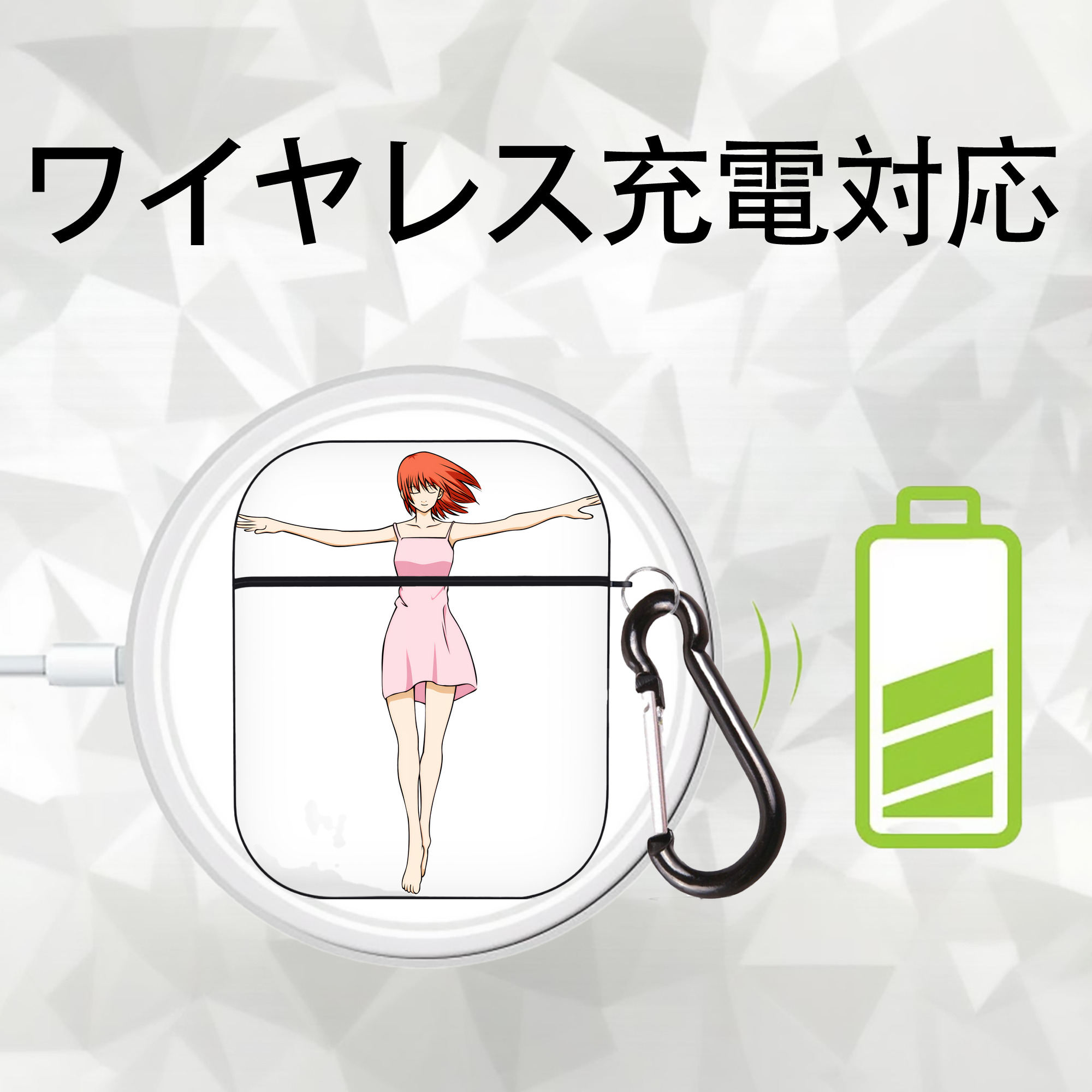 ぎんたま 坂田銀時（さかたぎんとき） 神楽 志村新八（しむら しんぱち） GINTAMA Sakata Gintoki Kagura Shimura Shinpachi AirPods 第2世代保護ケース ハードシェル ブラック 耐衝撃・防指紋・カラビナ付き