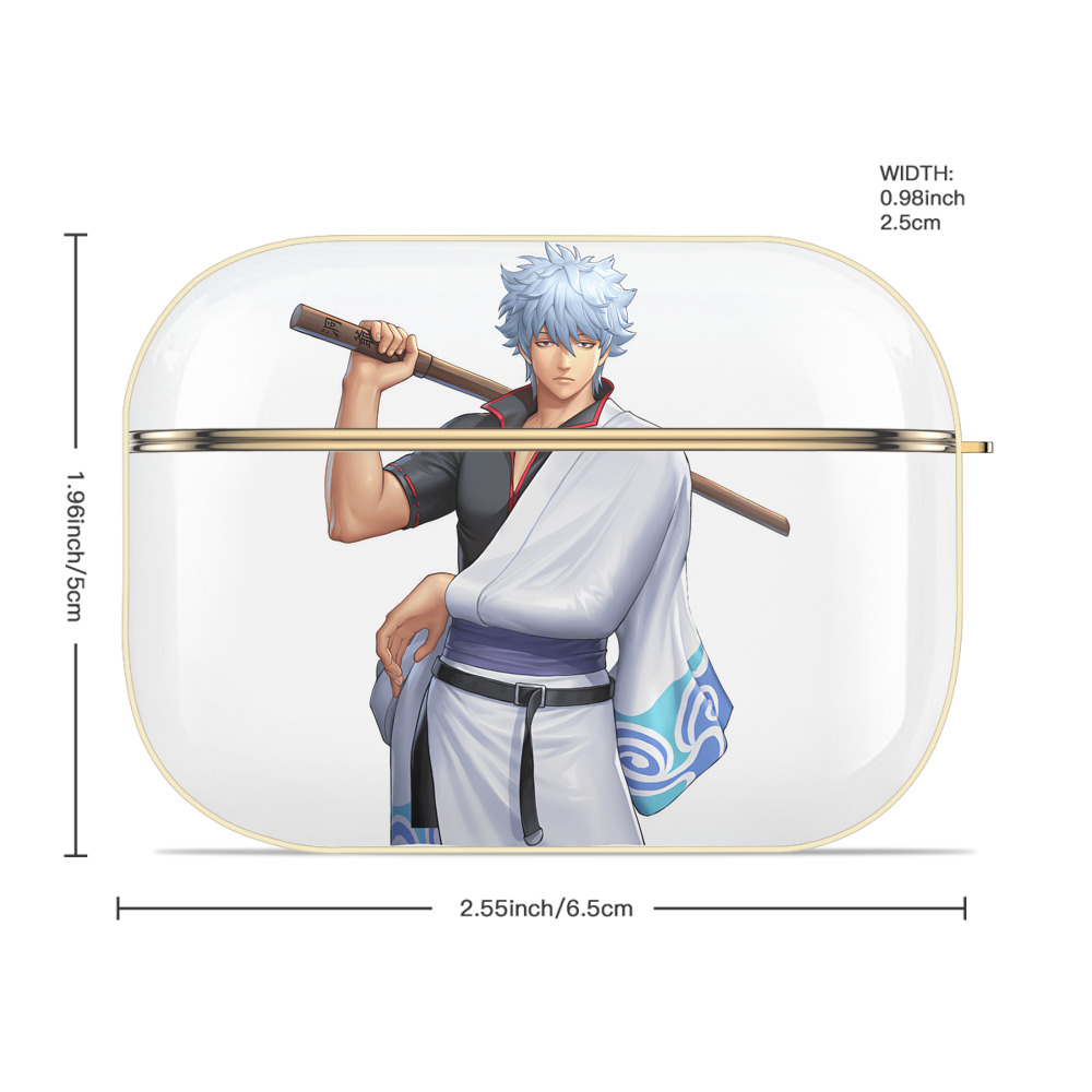 ぎんたま 坂田銀時（さかたぎんとき） 神楽 志村新八（しむら しんぱち） GINTAMA Sakata Gintoki Kagura Shimura Shinpachi 【AirPods Pro用】ハードシェル保護ケース｜耐衝撃・防指紋・カラビナ付き商品仕様