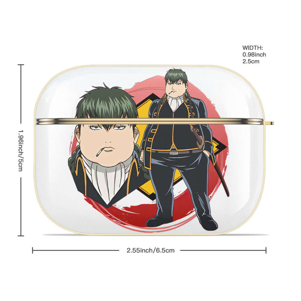 ぎんたま 坂田銀時（さかたぎんとき） 神楽 志村新八（しむら しんぱち） GINTAMA Sakata Gintoki Kagura Shimura Shinpachi 【AirPods Pro用】ハードシェル保護ケース｜耐衝撃・防指紋・カラビナ付き商品仕様