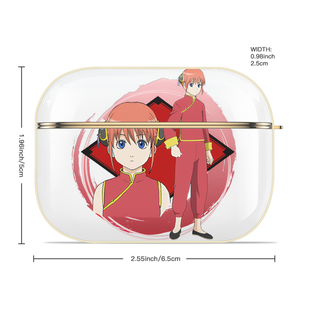 ぎんたま 坂田銀時（さかたぎんとき） 神楽 志村新八（しむら しんぱち） GINTAMA Sakata Gintoki Kagura Shimura Shinpachi 【AirPods Pro用】ハードシェル保護ケース｜耐衝撃・防指紋・カラビナ付き商品仕様