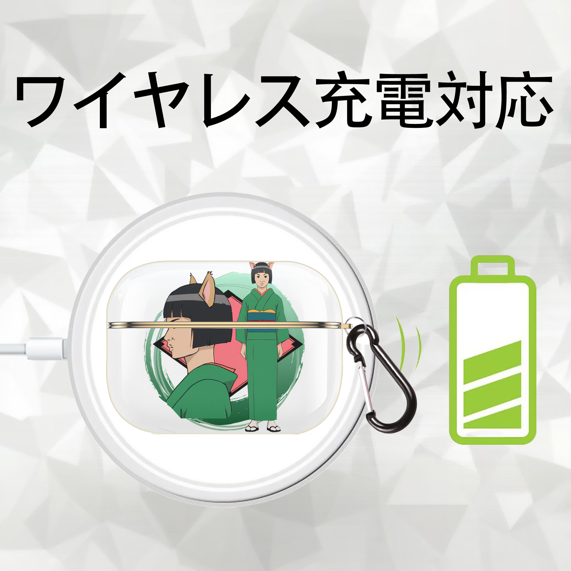 ぎんたま 坂田銀時（さかたぎんとき） 神楽 志村新八（しむら しんぱち） GINTAMA Sakata Gintoki Kagura Shimura Shinpachi 【AirPods Pro用】ハードシェル保護ケース｜耐衝撃・防指紋・カラビナ付き商品仕様