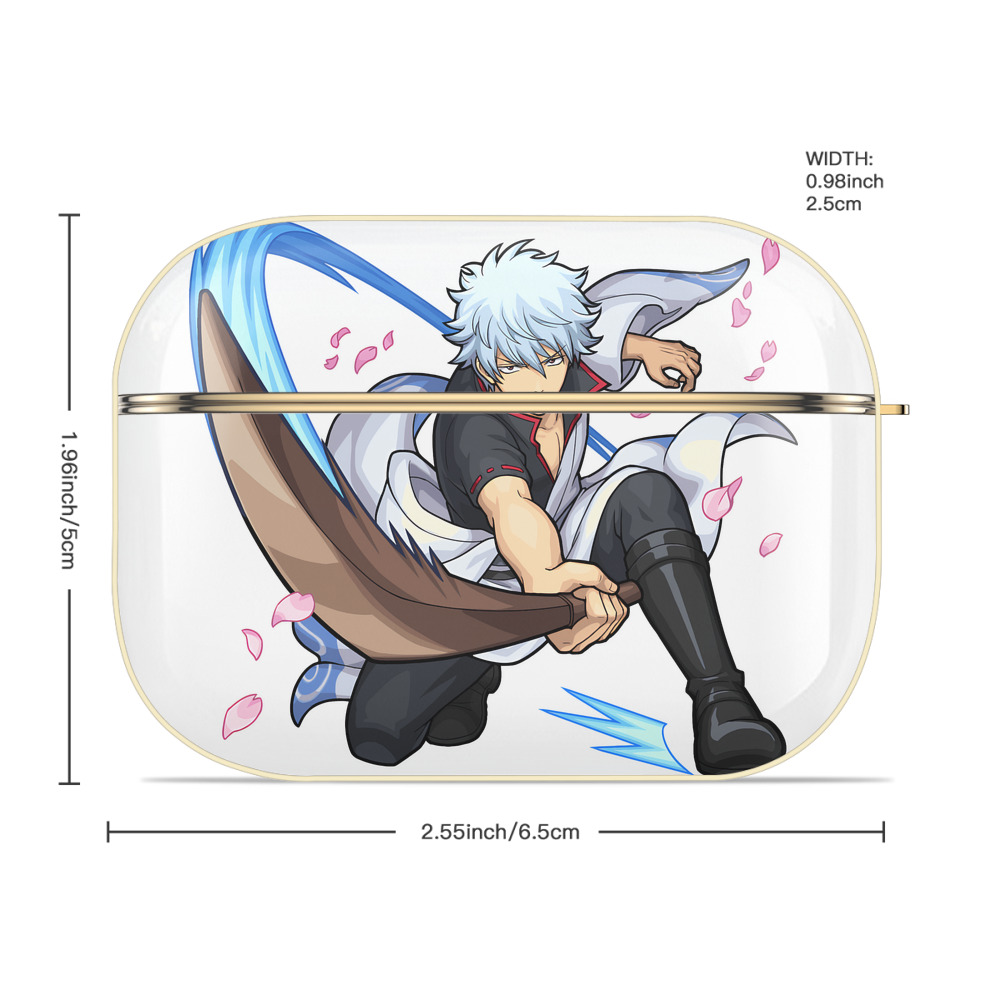 ぎんたま 坂田銀時（さかたぎんとき） 神楽 志村新八（しむら しんぱち） GINTAMA Sakata Gintoki Kagura Shimura Shinpachi 【AirPods Pro用】ハードシェル保護ケース｜耐衝撃・防指紋・カラビナ付き商品仕様