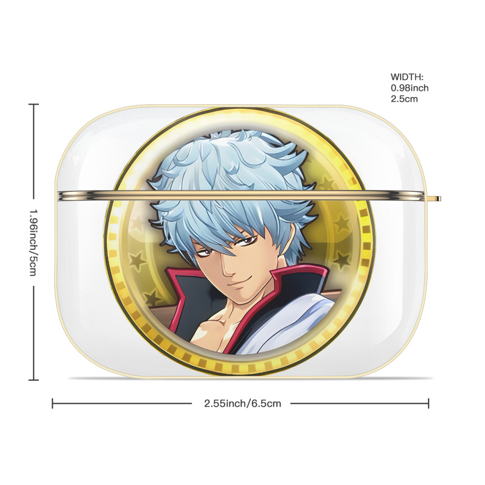 ぎんたま 坂田銀時（さかたぎんとき） 神楽 志村新八（しむら しんぱち） GINTAMA Sakata Gintoki Kagura Shimura Shinpachi 【AirPods Pro用】ハードシェル保護ケース｜耐衝撃・防指紋・カラビナ付き商品仕様