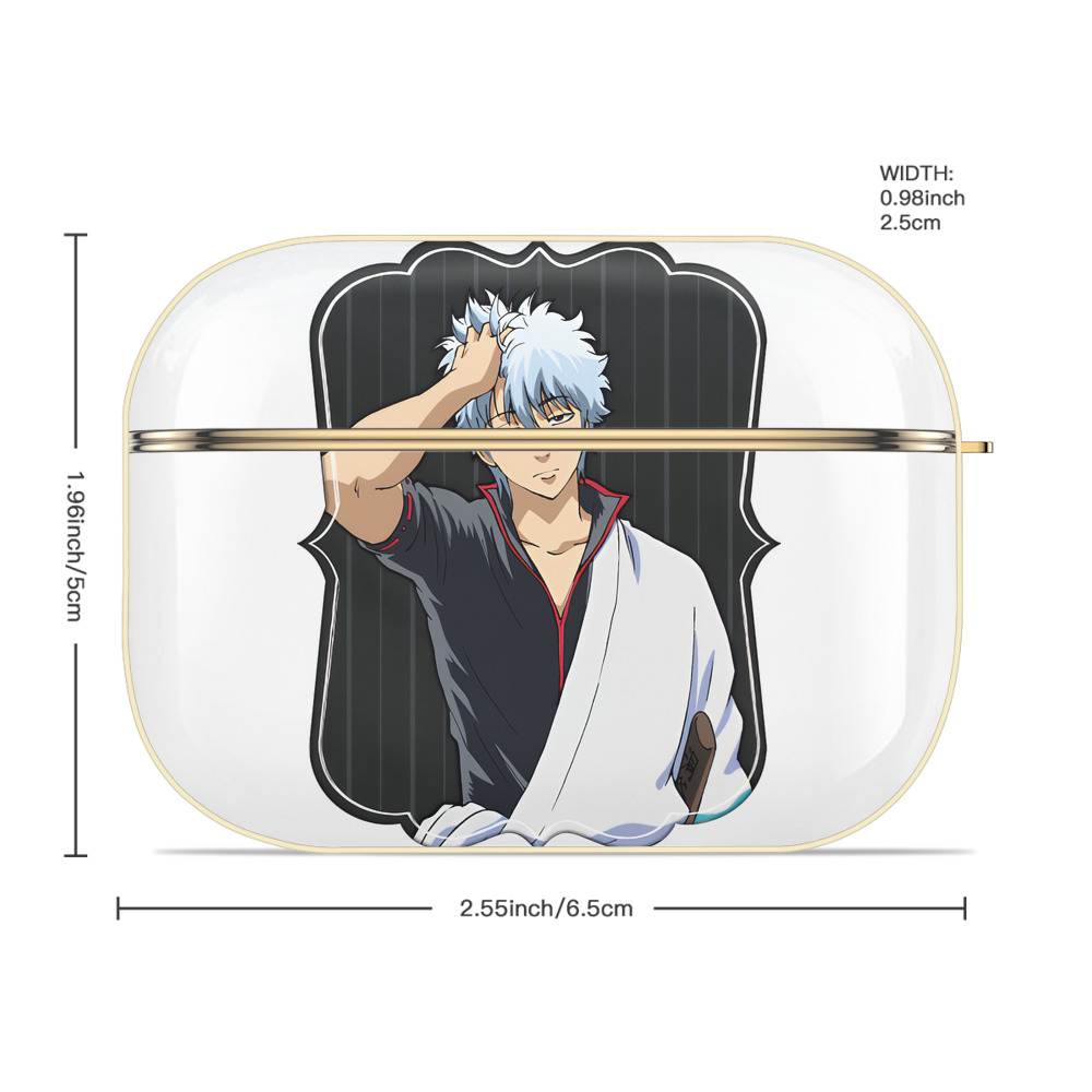 ぎんたま 坂田銀時（さかたぎんとき） 神楽 志村新八（しむら しんぱち） GINTAMA Sakata Gintoki Kagura Shimura Shinpachi 【AirPods Pro用】ハードシェル保護ケース｜耐衝撃・防指紋・カラビナ付き商品仕様