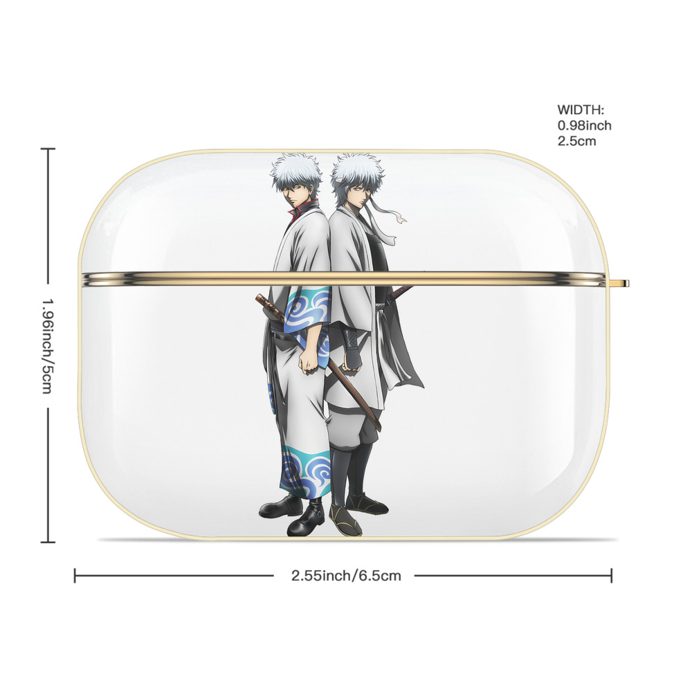 ぎんたま 坂田銀時（さかたぎんとき） 神楽 志村新八（しむら しんぱち） GINTAMA Sakata Gintoki Kagura Shimura Shinpachi 【AirPods Pro用】ハードシェル保護ケース｜耐衝撃・防指紋・カラビナ付き商品仕様