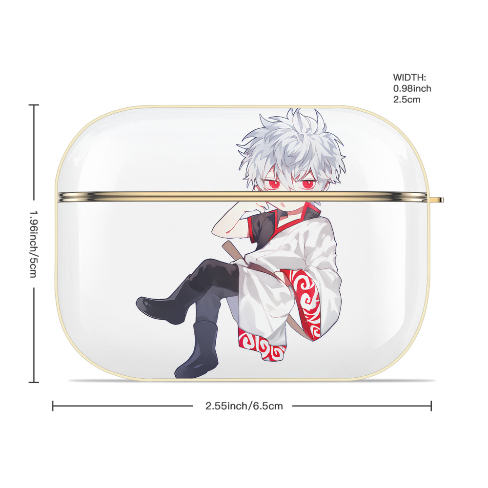 ぎんたま 坂田銀時（さかたぎんとき） 神楽 志村新八（しむら しんぱち） GINTAMA Sakata Gintoki Kagura Shimura Shinpachi 【AirPods Pro用】ハードシェル保護ケース｜耐衝撃・防指紋・カラビナ付き商品仕様
