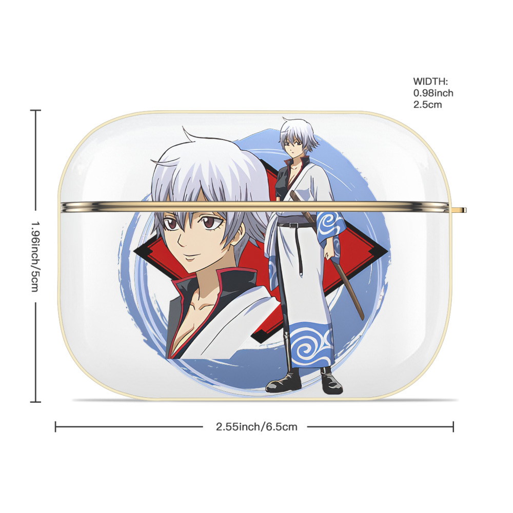 ぎんたま 坂田銀時（さかたぎんとき） 神楽 志村新八（しむら しんぱち） GINTAMA Sakata Gintoki Kagura Shimura Shinpachi 【AirPods Pro用】ハードシェル保護ケース｜耐衝撃・防指紋・カラビナ付き商品仕様