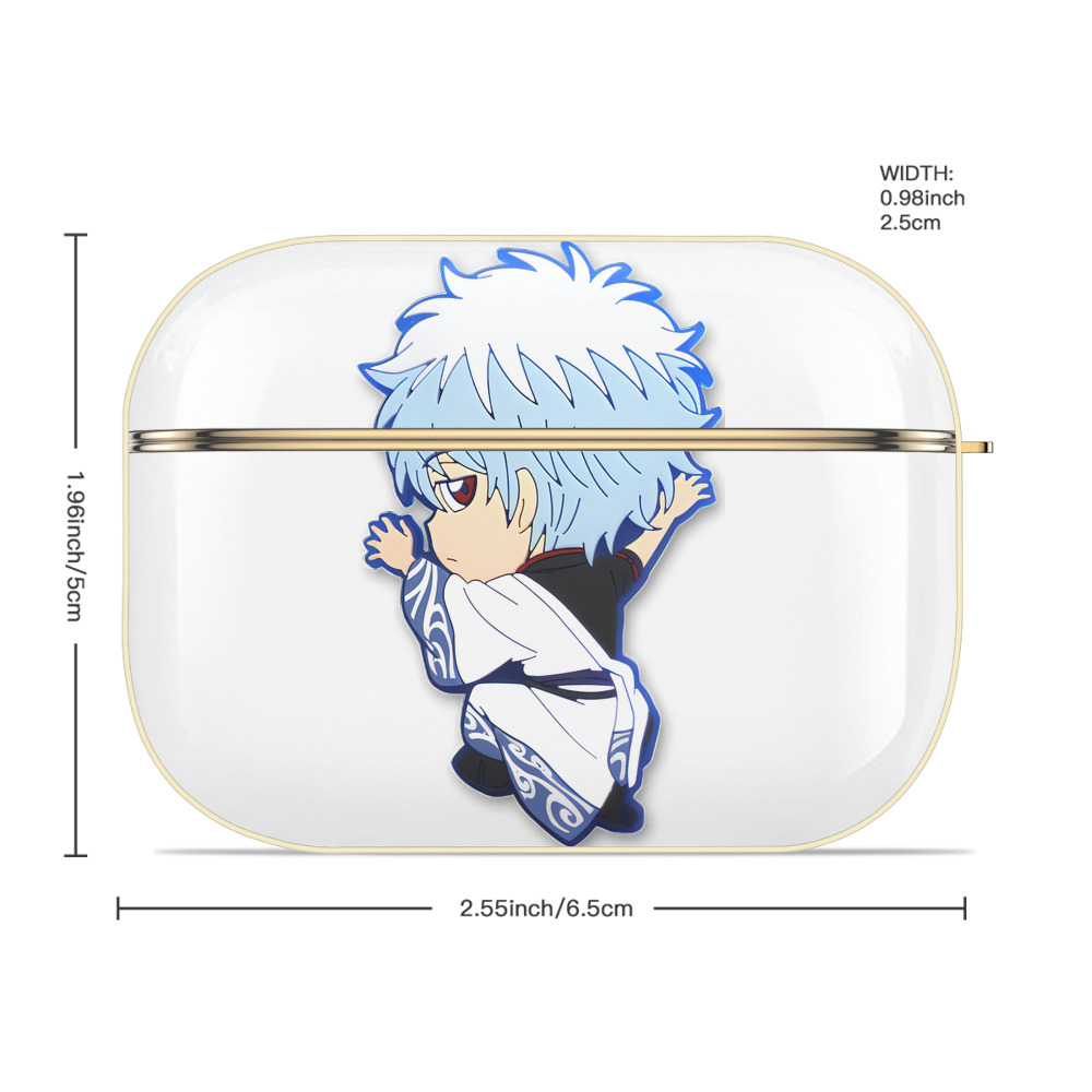ぎんたま 坂田銀時（さかたぎんとき） 神楽 志村新八（しむら しんぱち） GINTAMA Sakata Gintoki Kagura Shimura Shinpachi 【AirPods Pro用】ハードシェル保護ケース｜耐衝撃・防指紋・カラビナ付き商品仕様