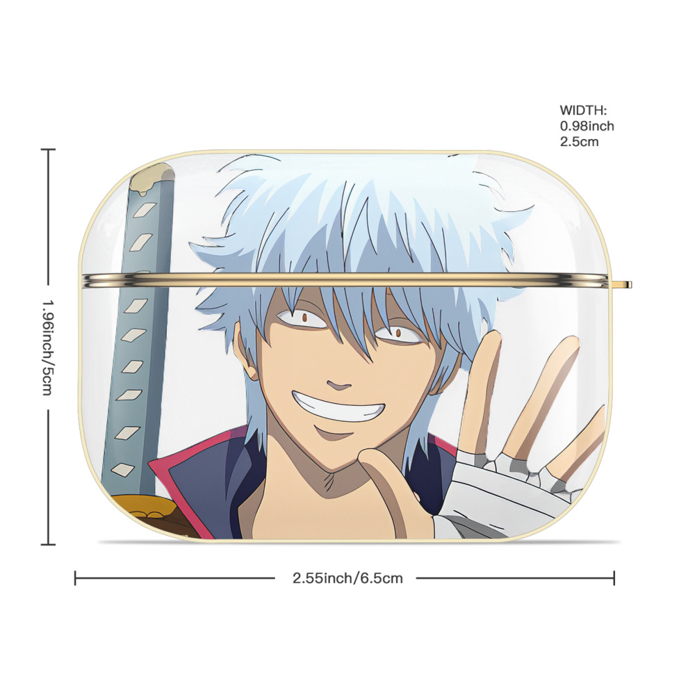 ぎんたま 坂田銀時（さかたぎんとき） 神楽 志村新八（しむら しんぱち） GINTAMA Sakata Gintoki Kagura Shimura Shinpachi 【AirPods Pro用】ハードシェル保護ケース｜耐衝撃・防指紋・カラビナ付き商品仕様