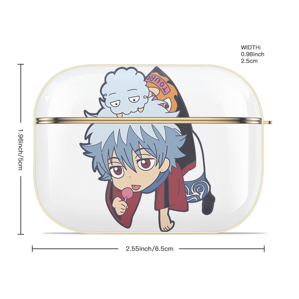 ぎんたま 坂田銀時（さかたぎんとき） 神楽 志村新八（しむら しんぱち） GINTAMA Sakata Gintoki Kagura Shimura Shinpachi 【AirPods Pro用】ハードシェル保護ケース｜耐衝撃・防指紋・カラビナ付き商品仕様